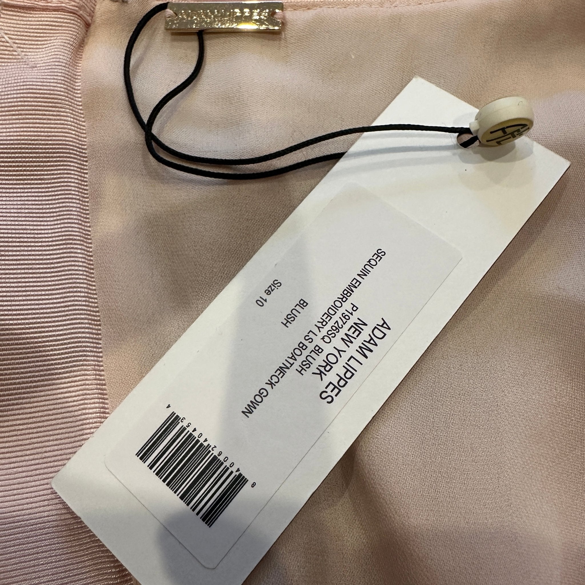 NEW Adam Lippes Blush Sequin Embroidery Boatneck Gown RRP £1500 | Authentic Preloved - Reloved Again