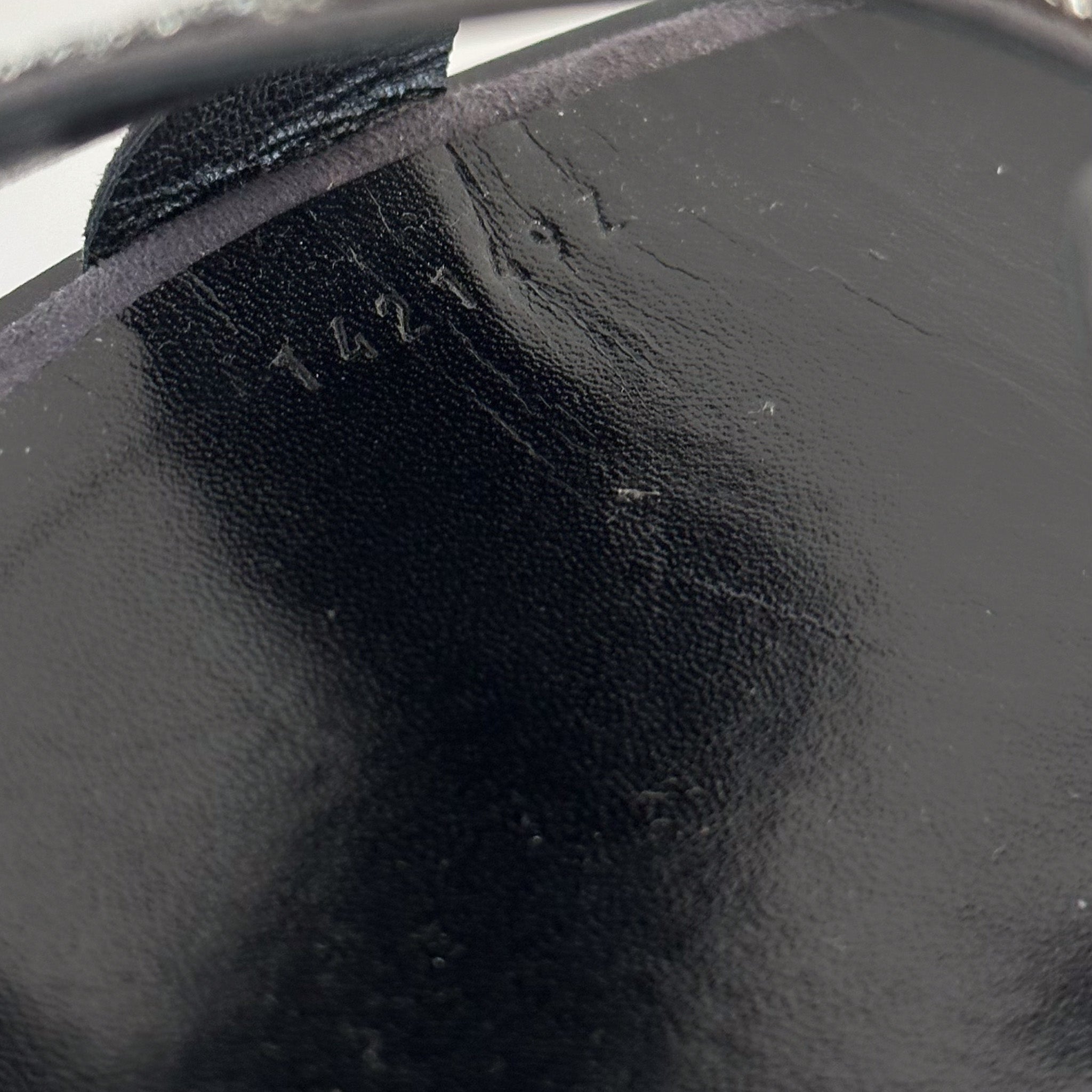 Hermes Oran Sandals in Black with Glitter Detailing RRP £610 | Authentic Preloved - Reloved Again