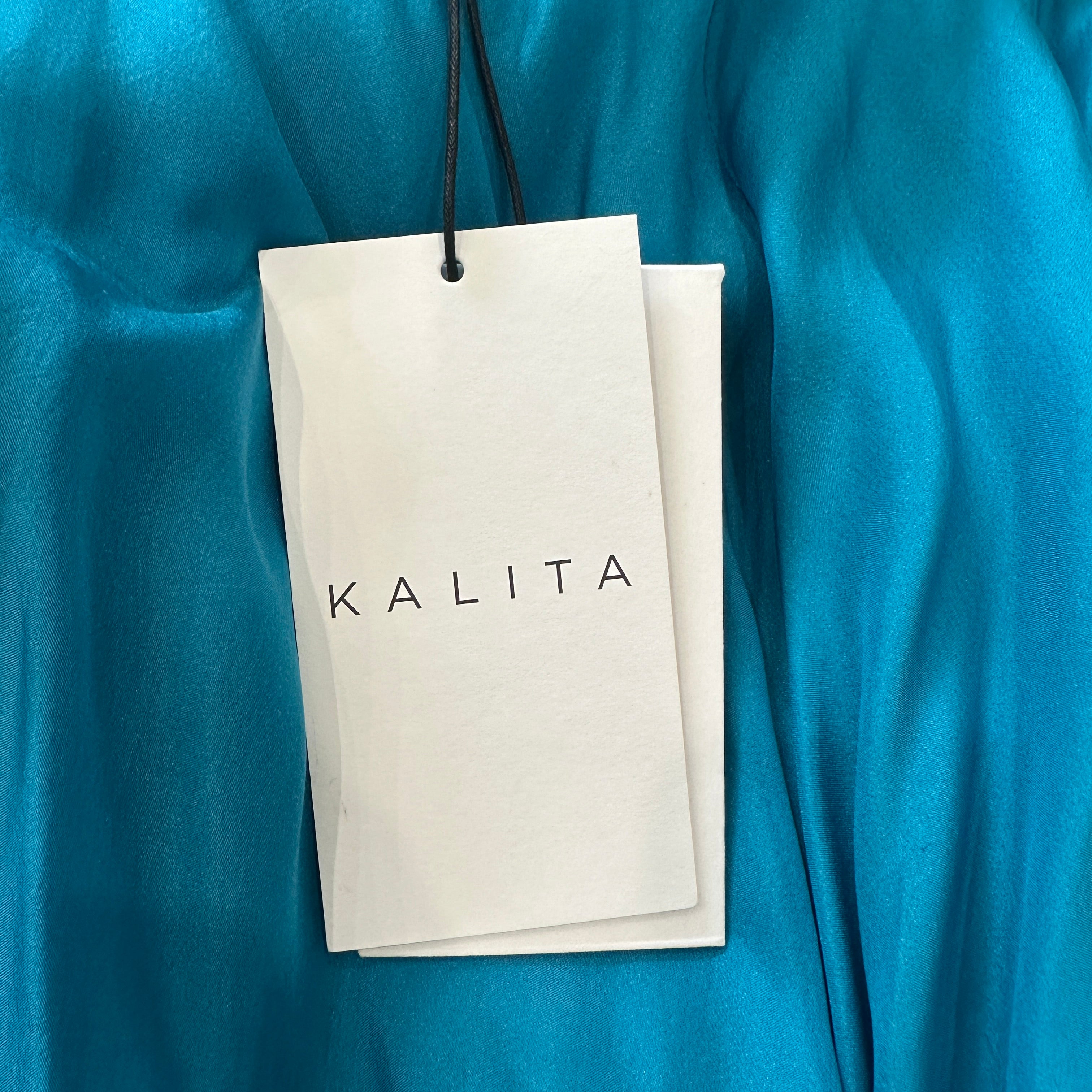 NEW Kalita Blue Silk Maxi Dress (RRP £650) | Authentic Preloved
