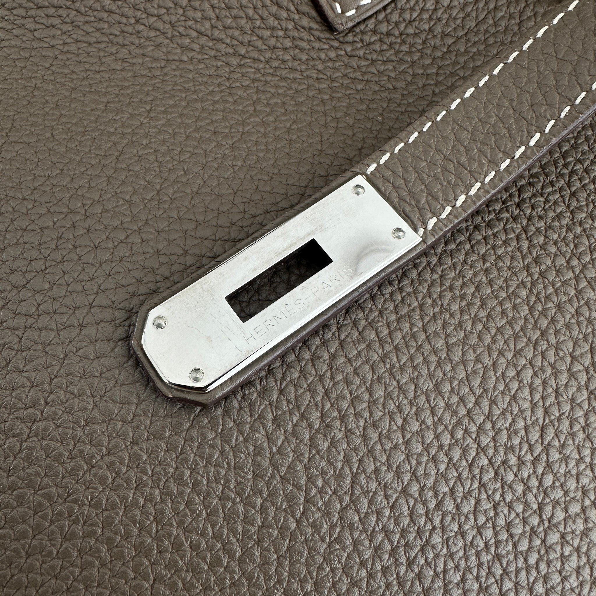 Hermes Birkin 35 Retourne Togo Etoupe with Palladium Hardware | Authentic Preloved - Reloved Again