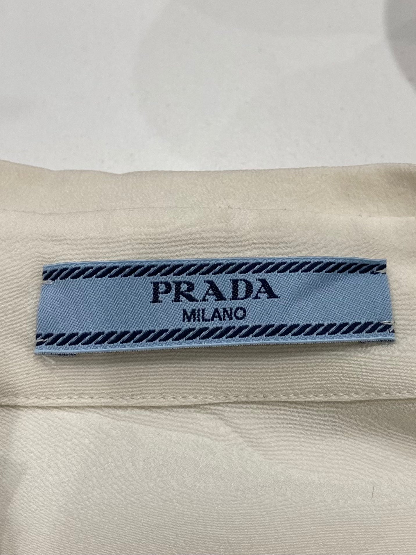 Prada Cream Button Down Silk Blouse RRP £1700 | Authentic Preloved