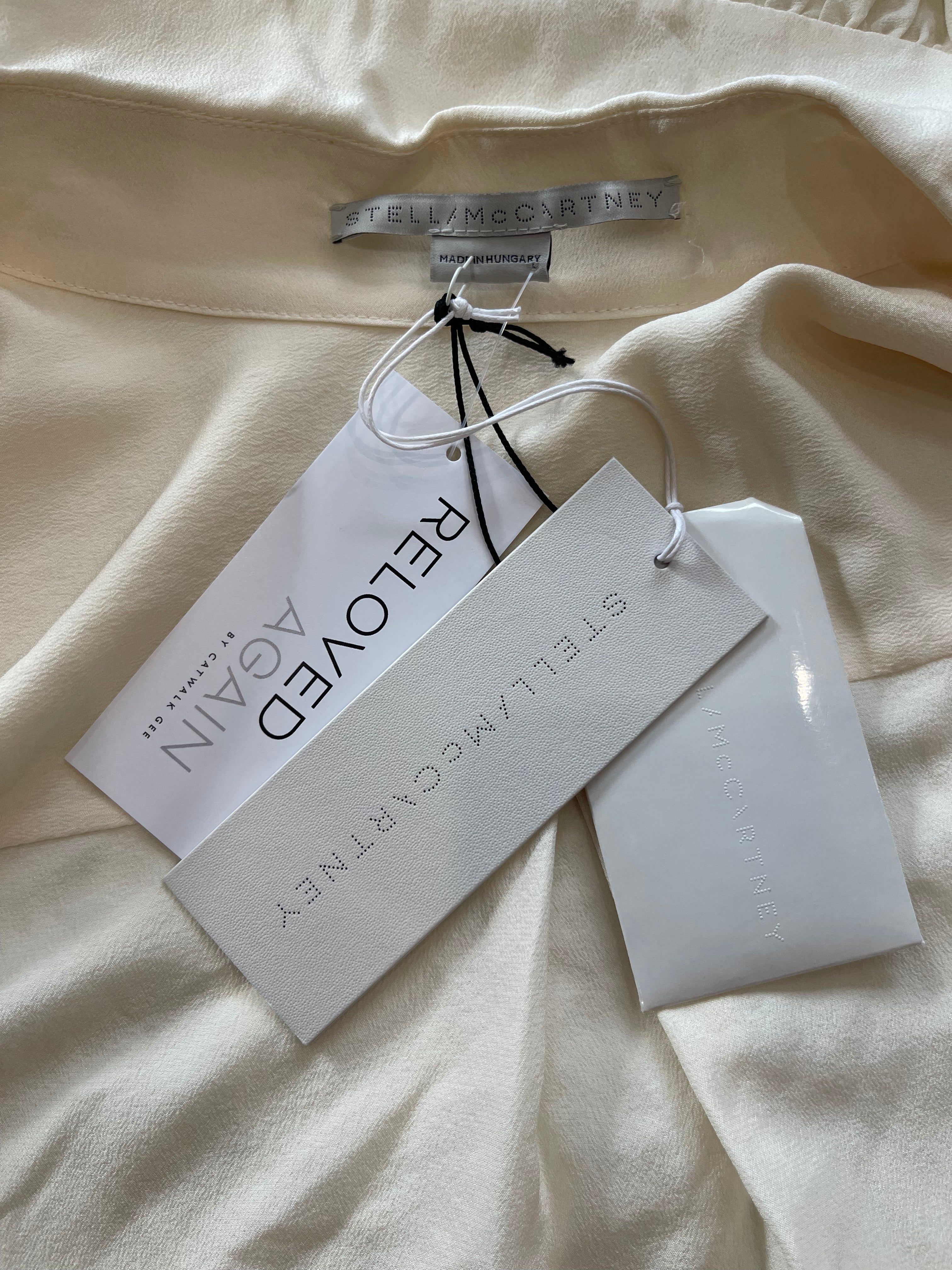 NEW Stella McCartney Cream Ruffle Silk Shirt (RRP £300) | Authentic Preloved
