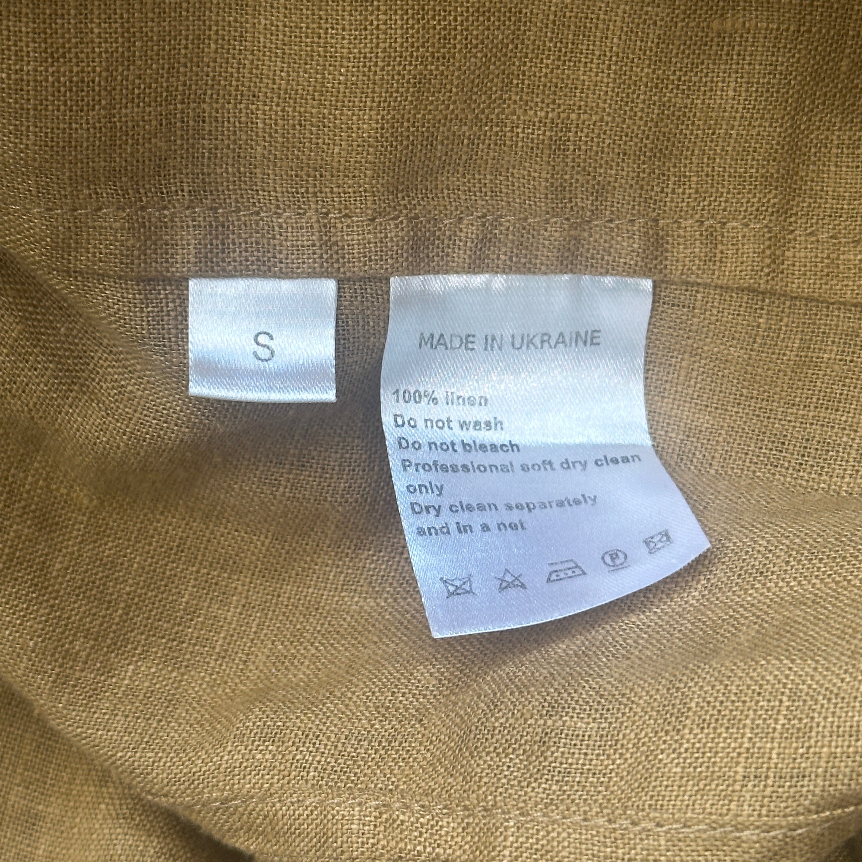 Vita Kin Camel Linen Embroidered Mini Dress (RRP £1,300) | Authentic Preloved
