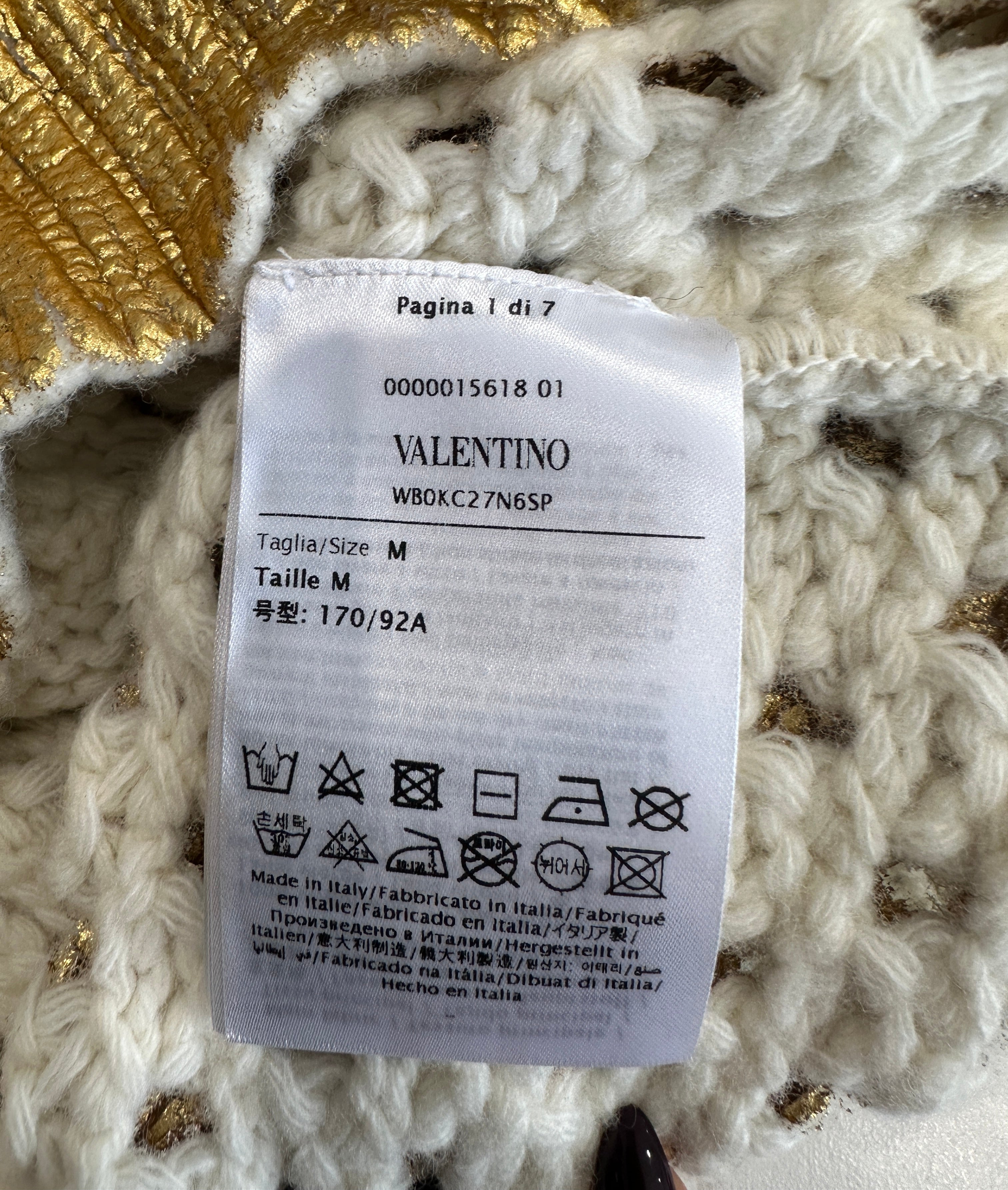 Valentino Garavani gold metallic effect jumper RRP £3000 | Authentic Preloved