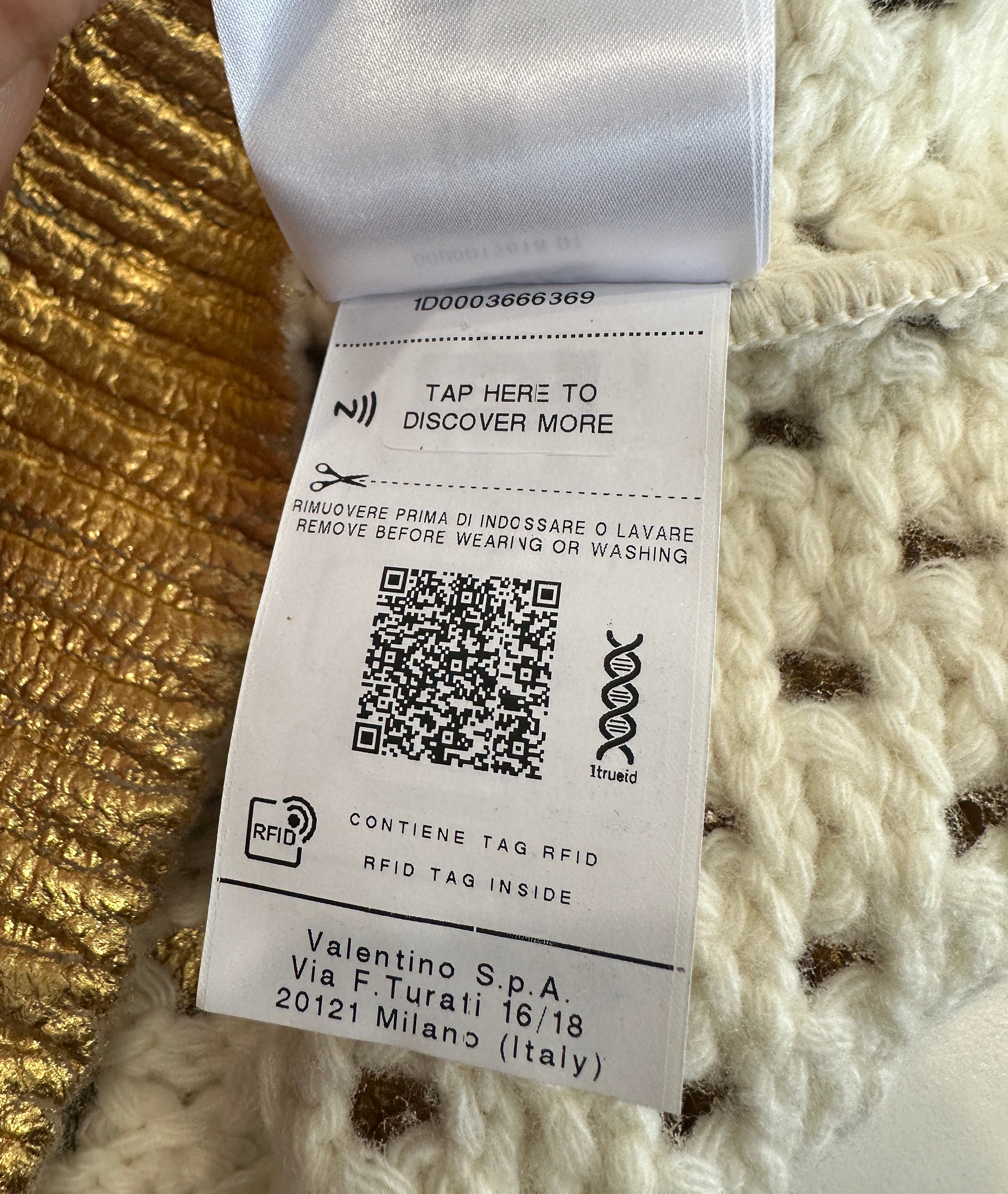 Valentino Garavani gold metallic effect jumper RRP £3000 | Authentic Preloved