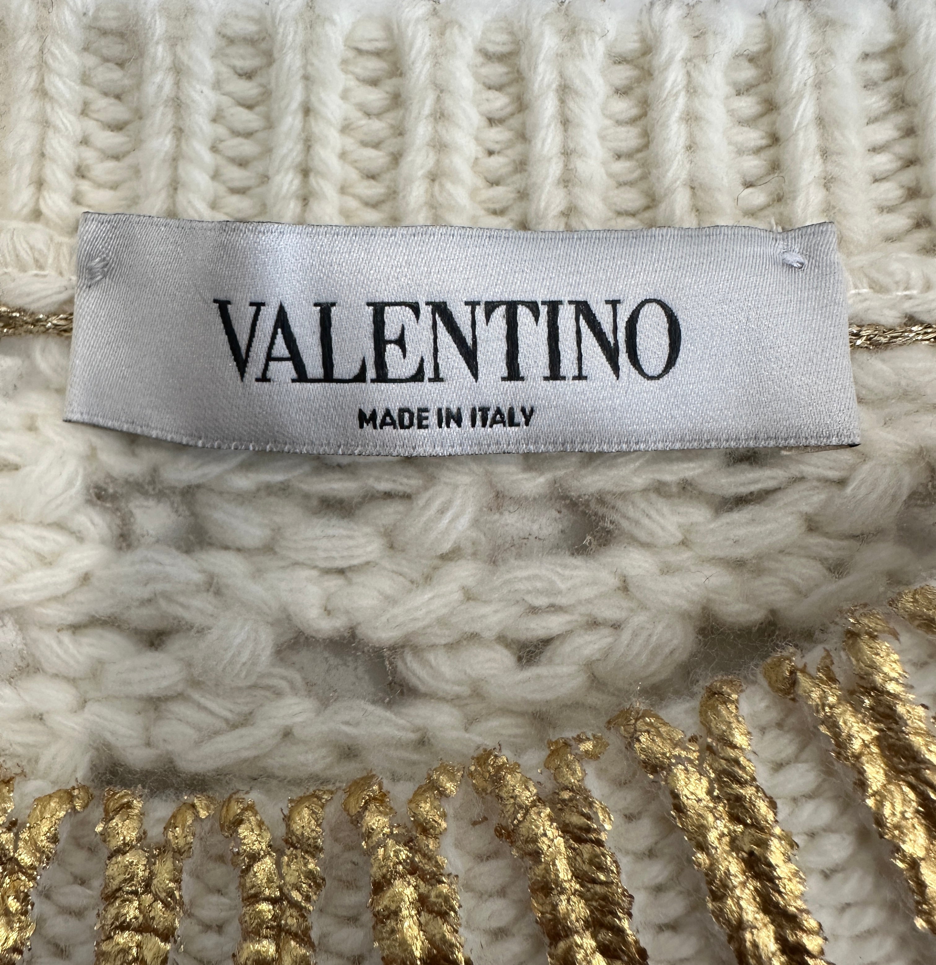 Valentino Garavani gold metallic effect jumper RRP £3000 | Authentic Preloved