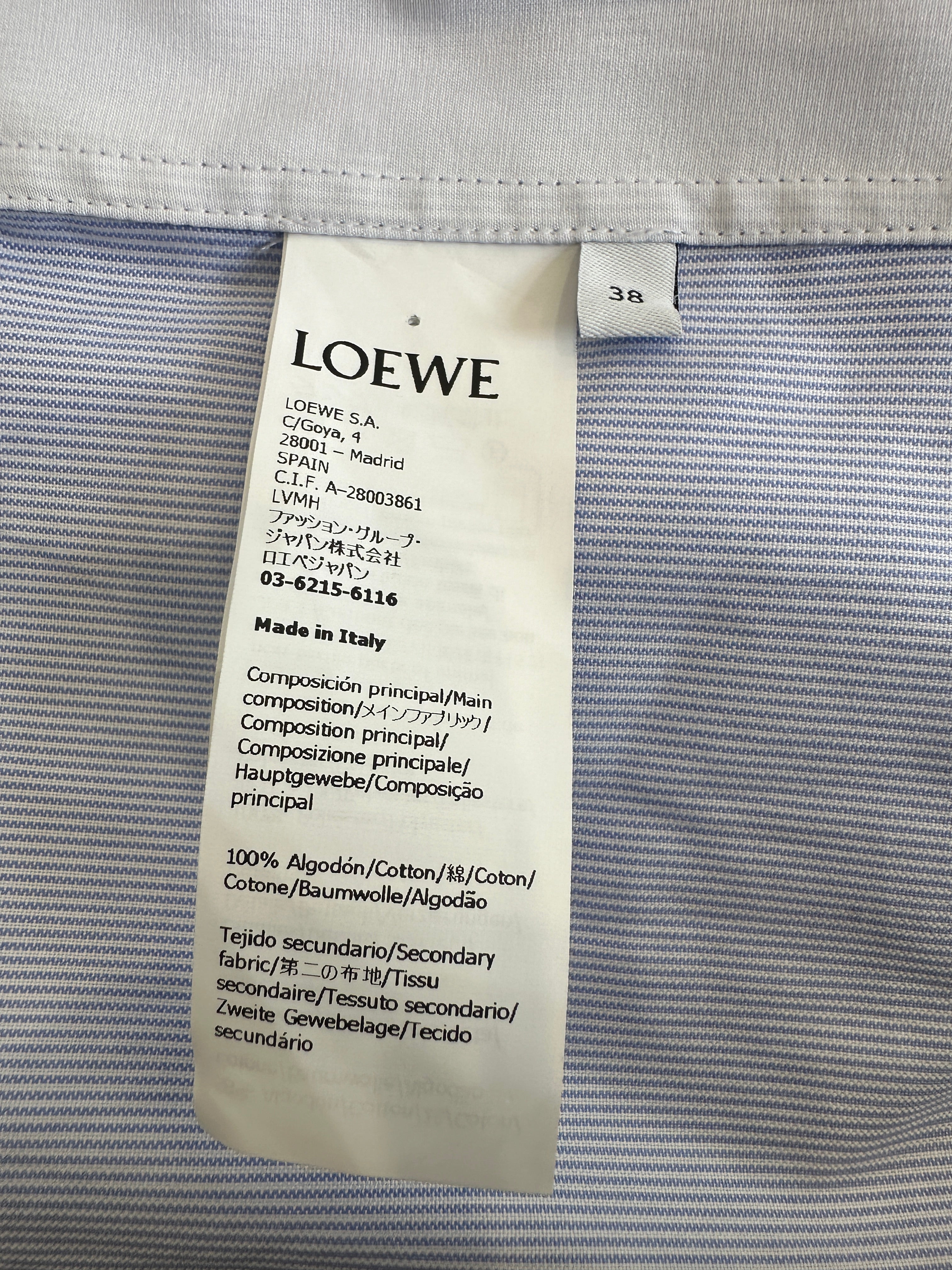 LOEWE double layer cotton and silk shirt in blue RRP £795 | Authentic Preloved