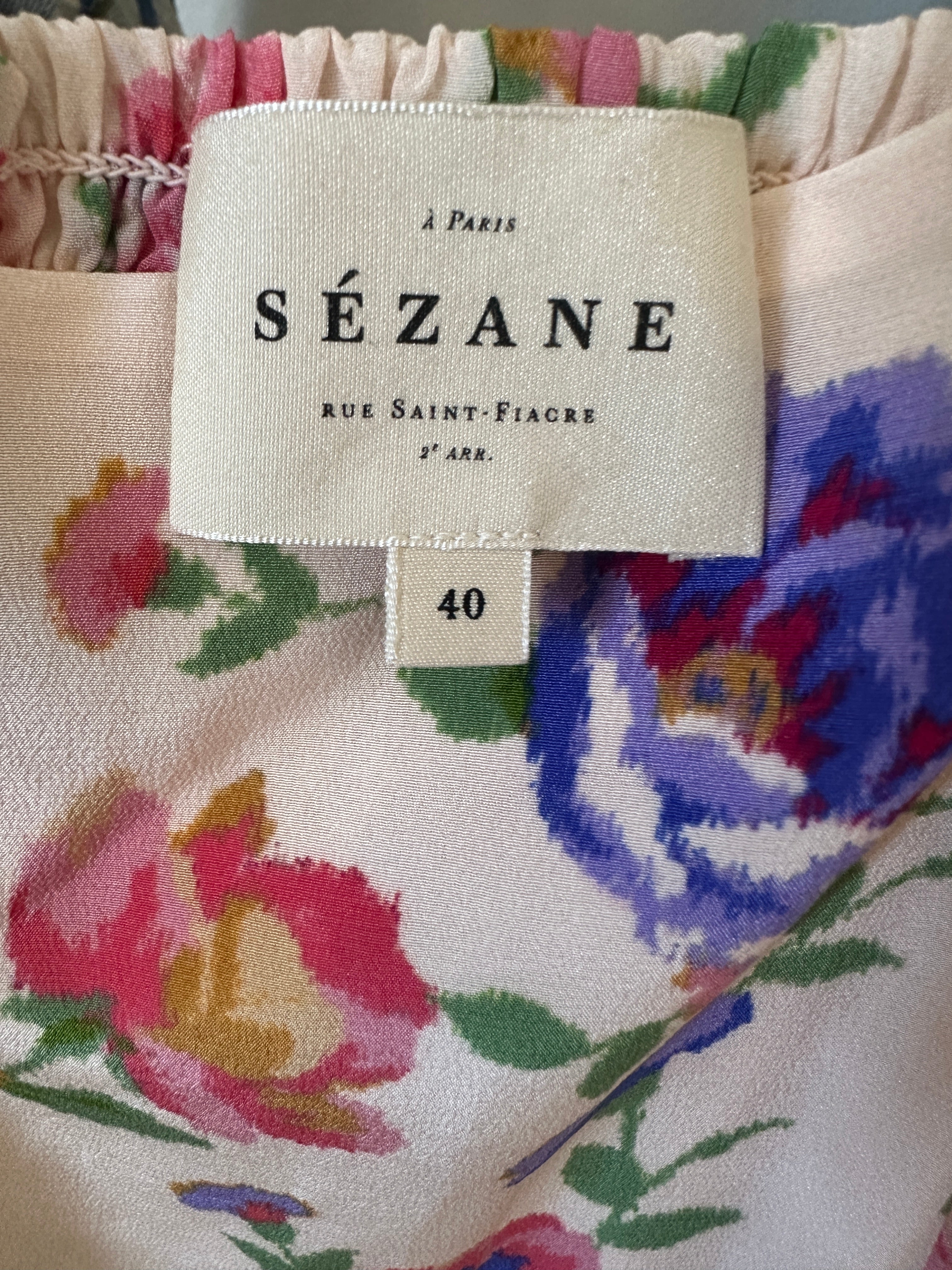 Sézane floral silk dress in pink RRP £140 | Authentic Preloved