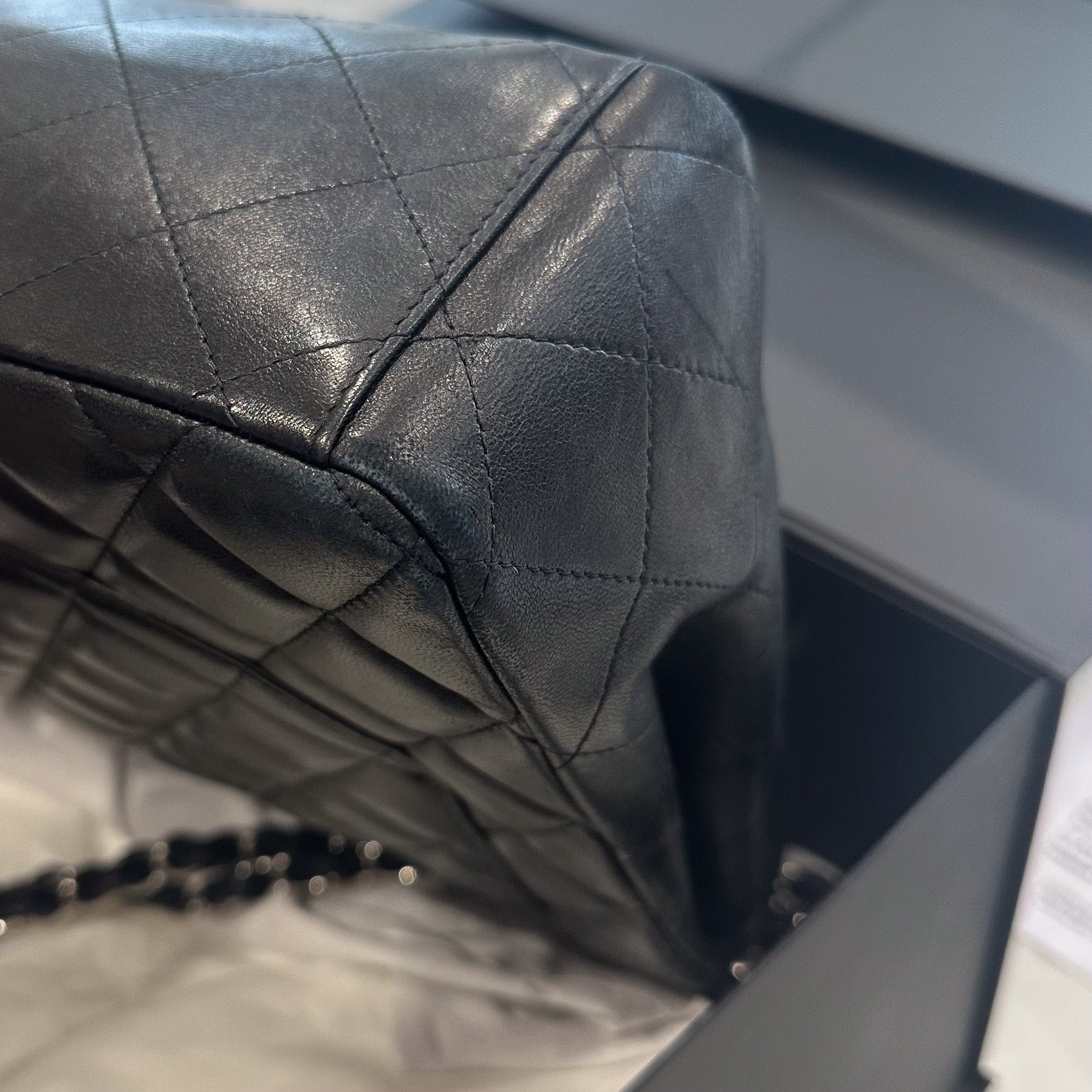 Chanel Maxi Lambskin Classic Single Flap Bag Black RRP £10000 | Authentic Preloved - Reloved Again