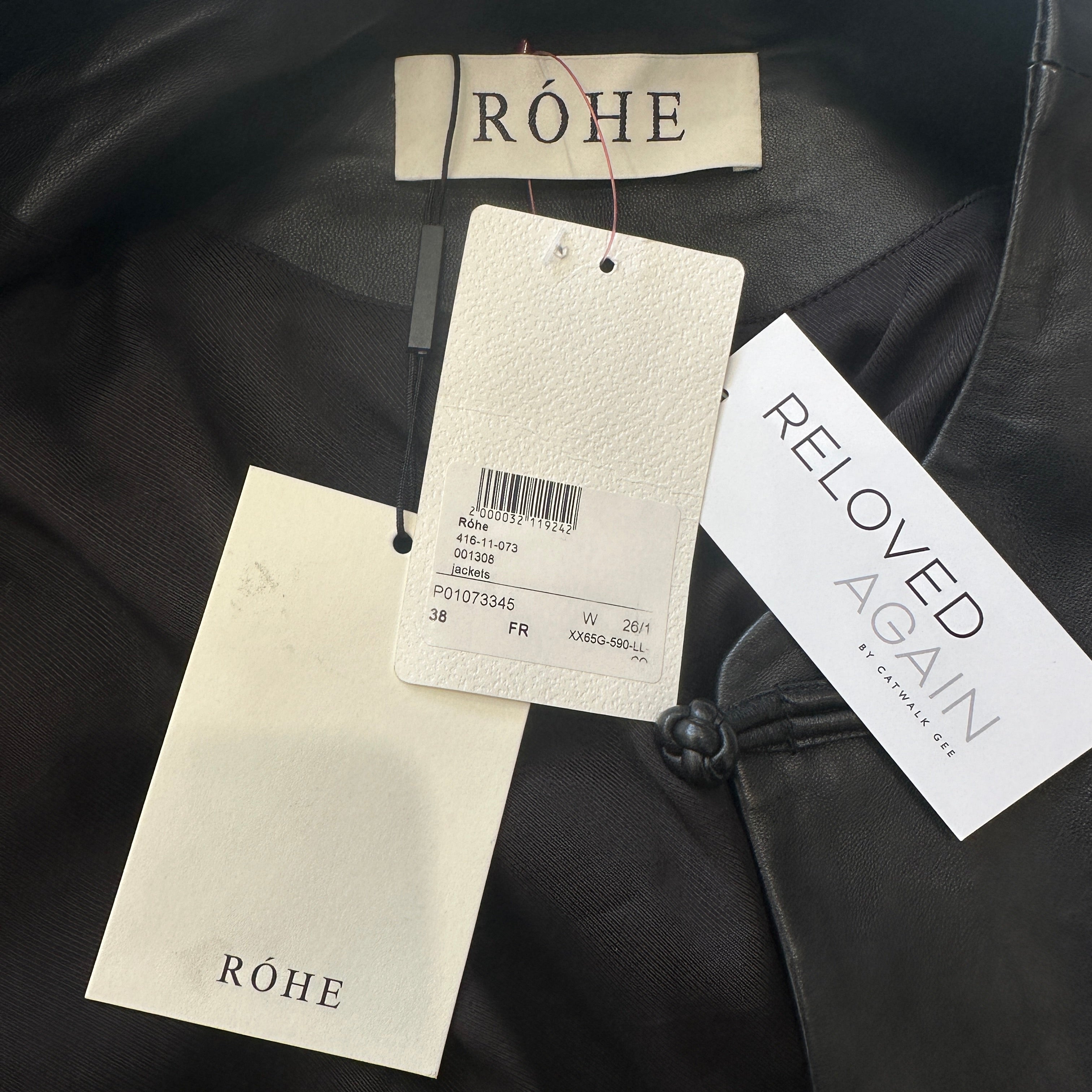 NEW Róhe Mandarin Closure Leather Jacket in Black (RRP £840) | Authentic Preloved