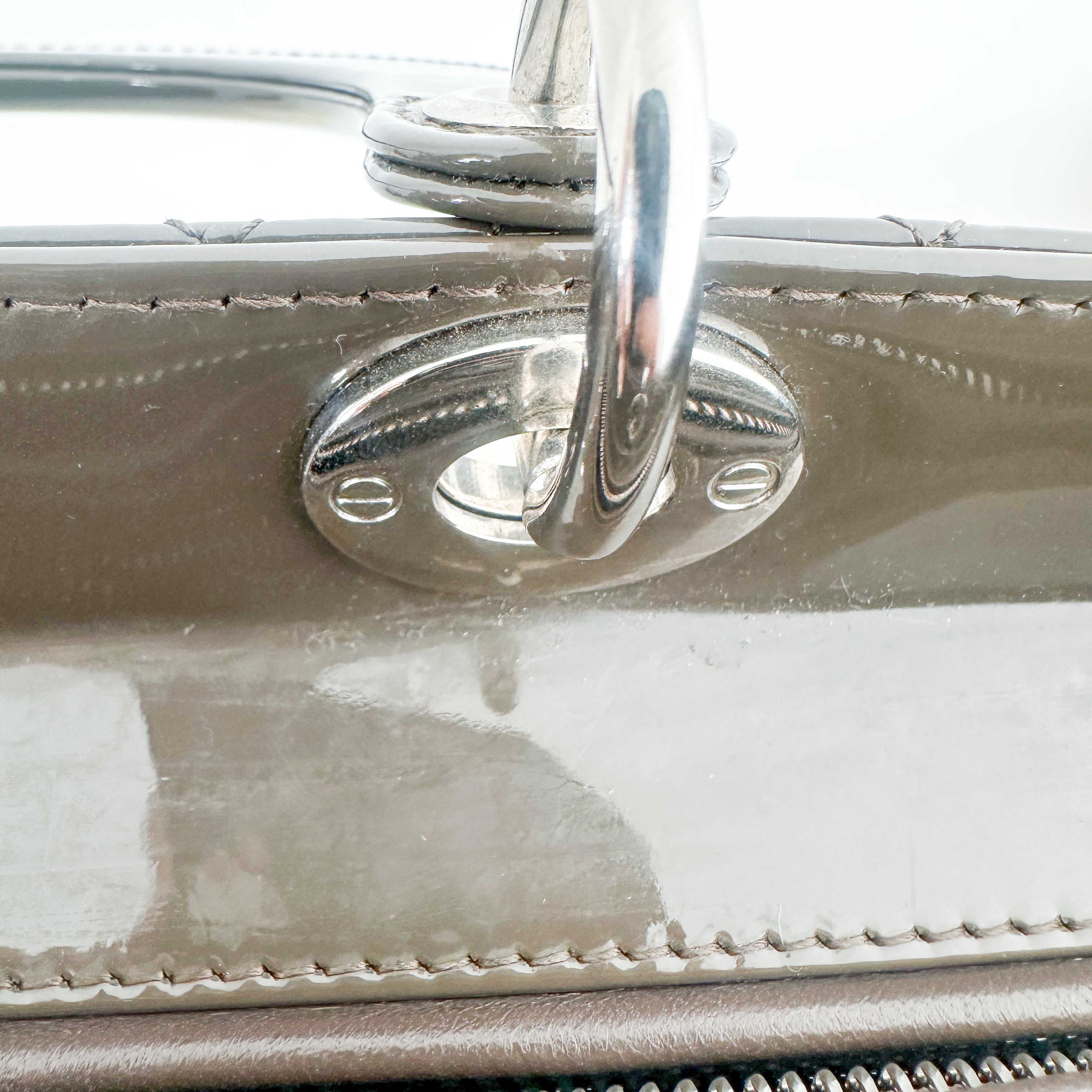 Dior Patent Cannage Large Lady Dior in Grey RRP £5600 | Authentic Preloved