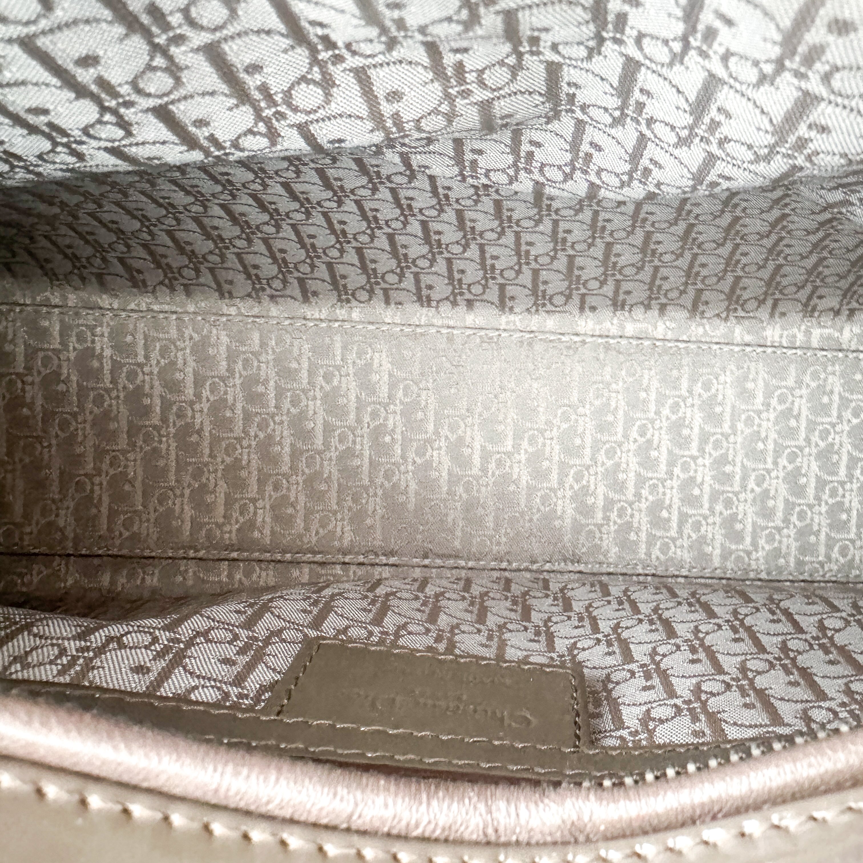 Dior Patent Cannage Large Lady Dior in Grey RRP £5600 | Authentic Preloved