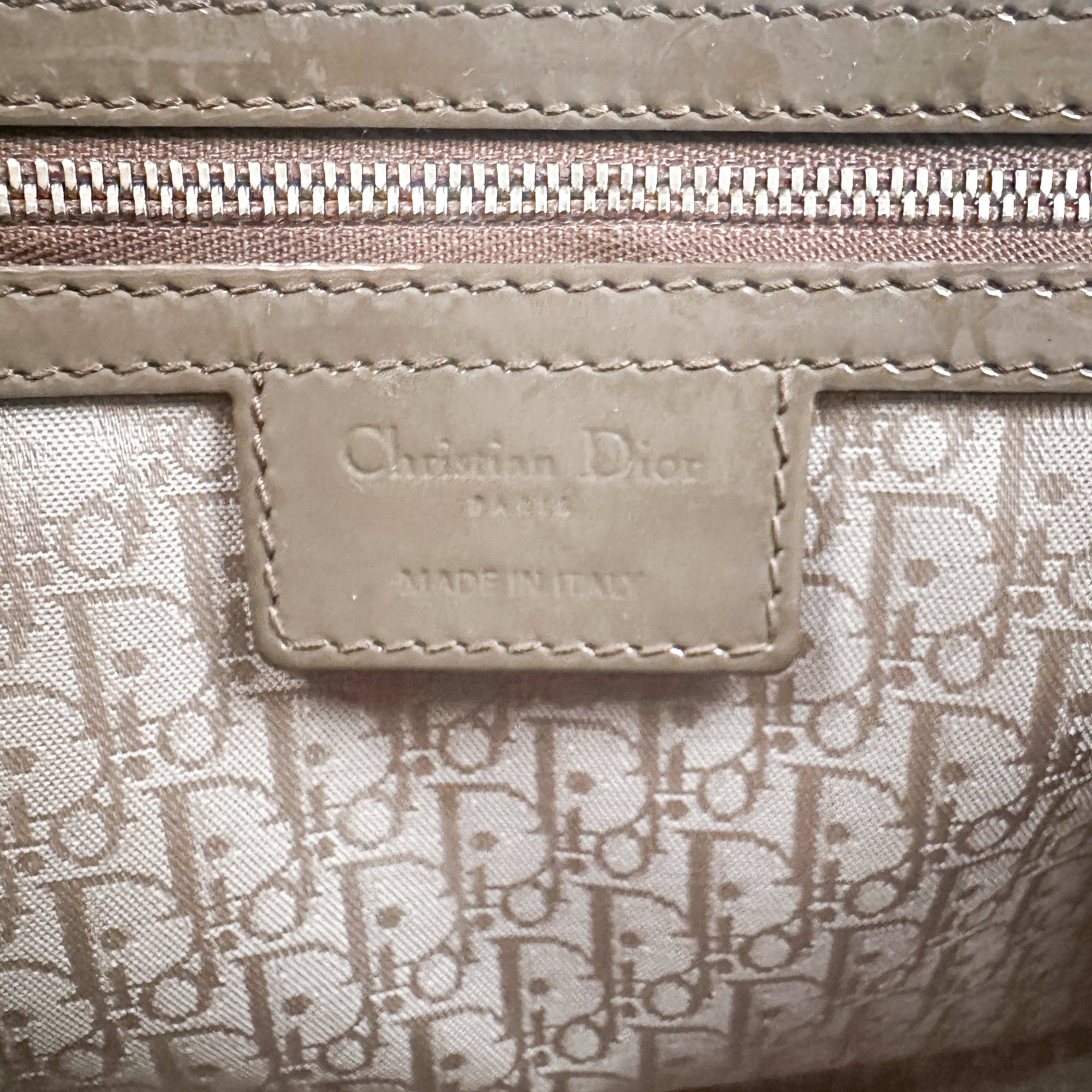 Dior Patent Cannage Large Lady Dior in Grey RRP £5600 | Authentic Preloved