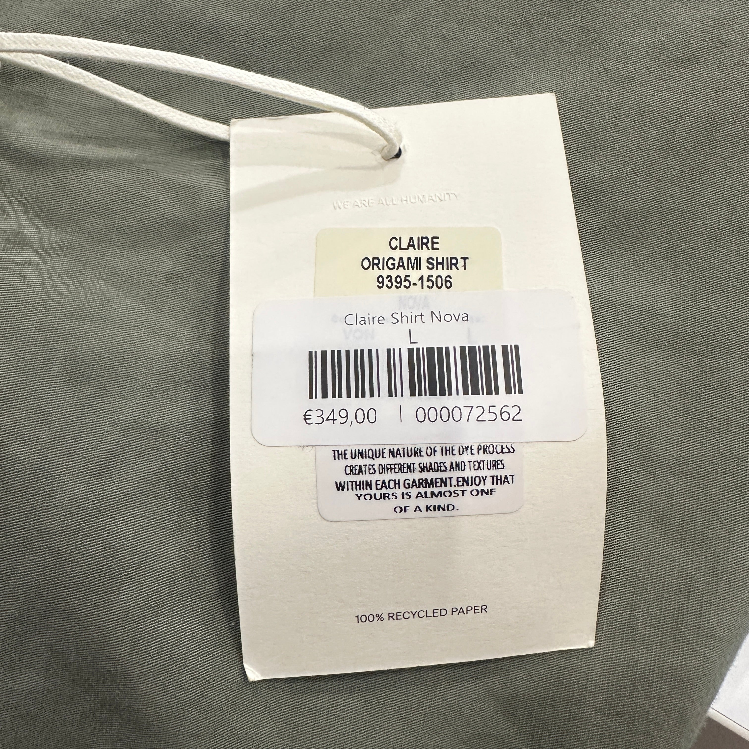 NEW Citizens of Humanity Khaki Origame Shirt RRP £300 | Authentic Preloved