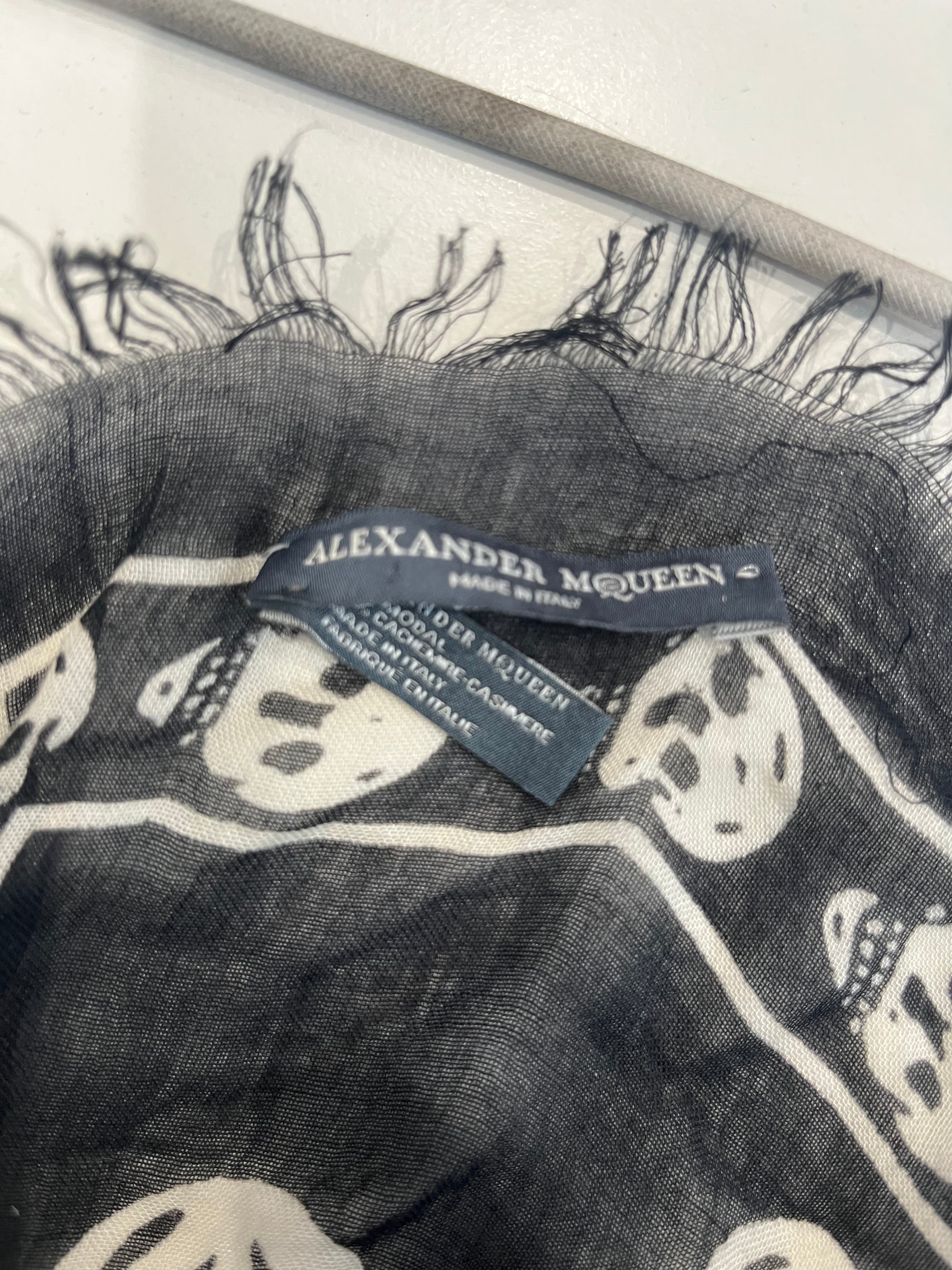 Alexander McQueen Black Skull Scarf (RRP £220) | Authentic Preloved FINAL SALE
