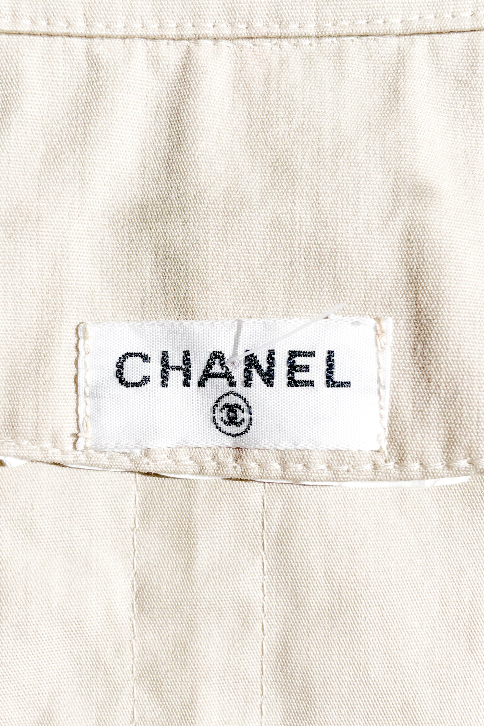 Authentic Chanel beige parka featuring signature chain belt RRP £4000 | Authentic Preloved