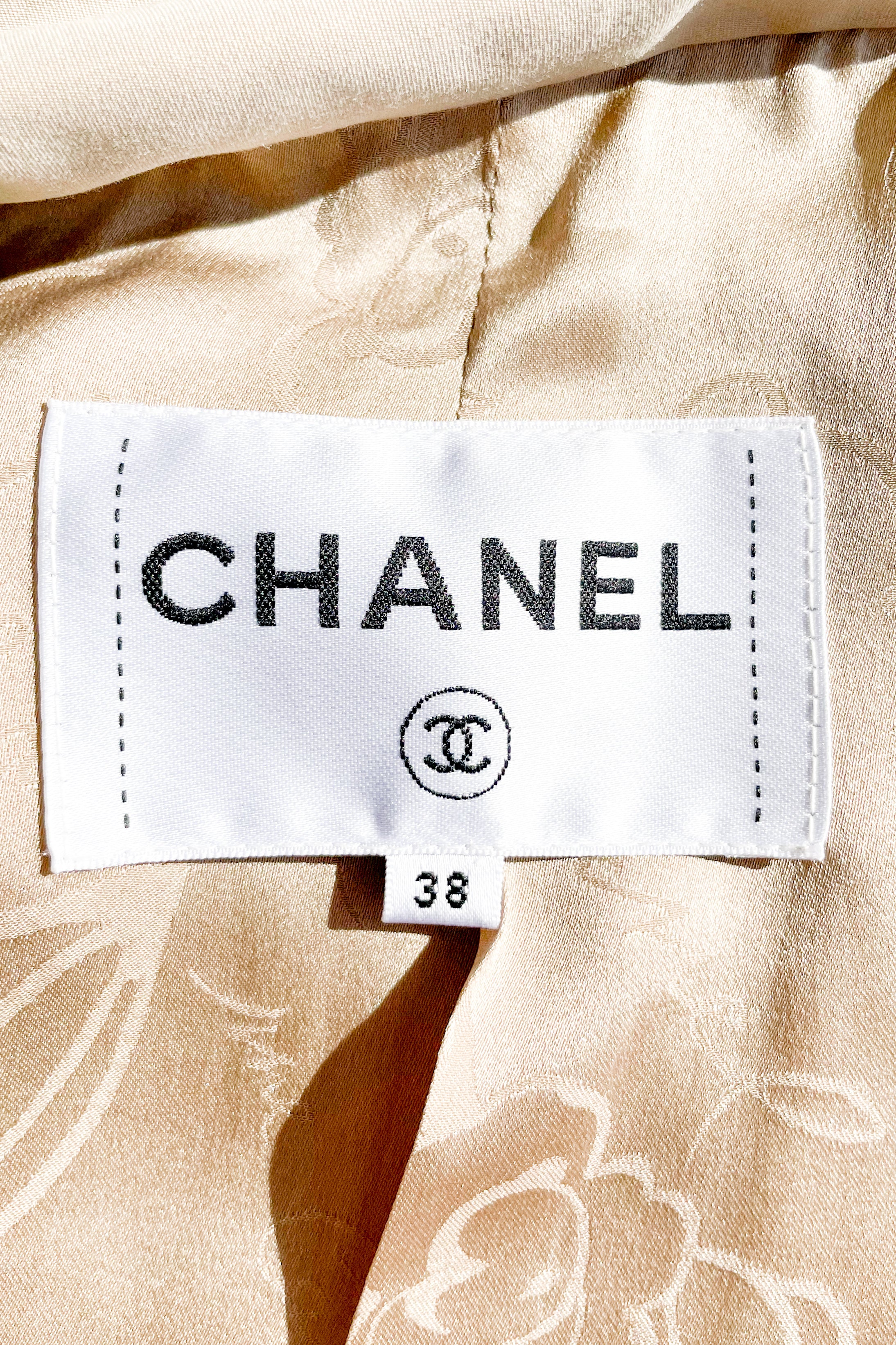 Chanel Beige Parka with Iconic Chain Belt twill RRP £3000 | Authentic Preloved