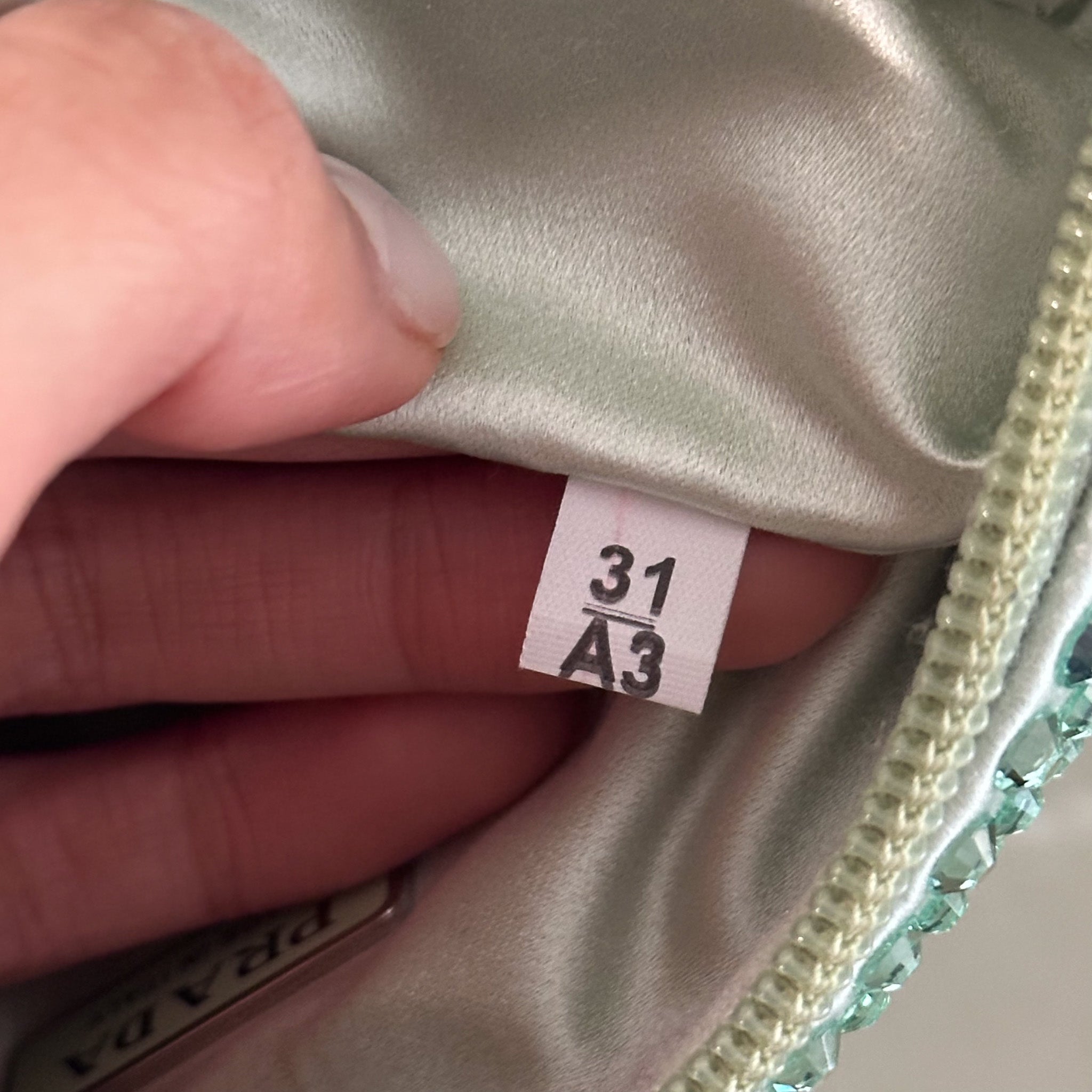 Prada Re - Edition 2000 Green Crystal Satin Bag RRP £1980 | Authentic Preloved - Reloved Again