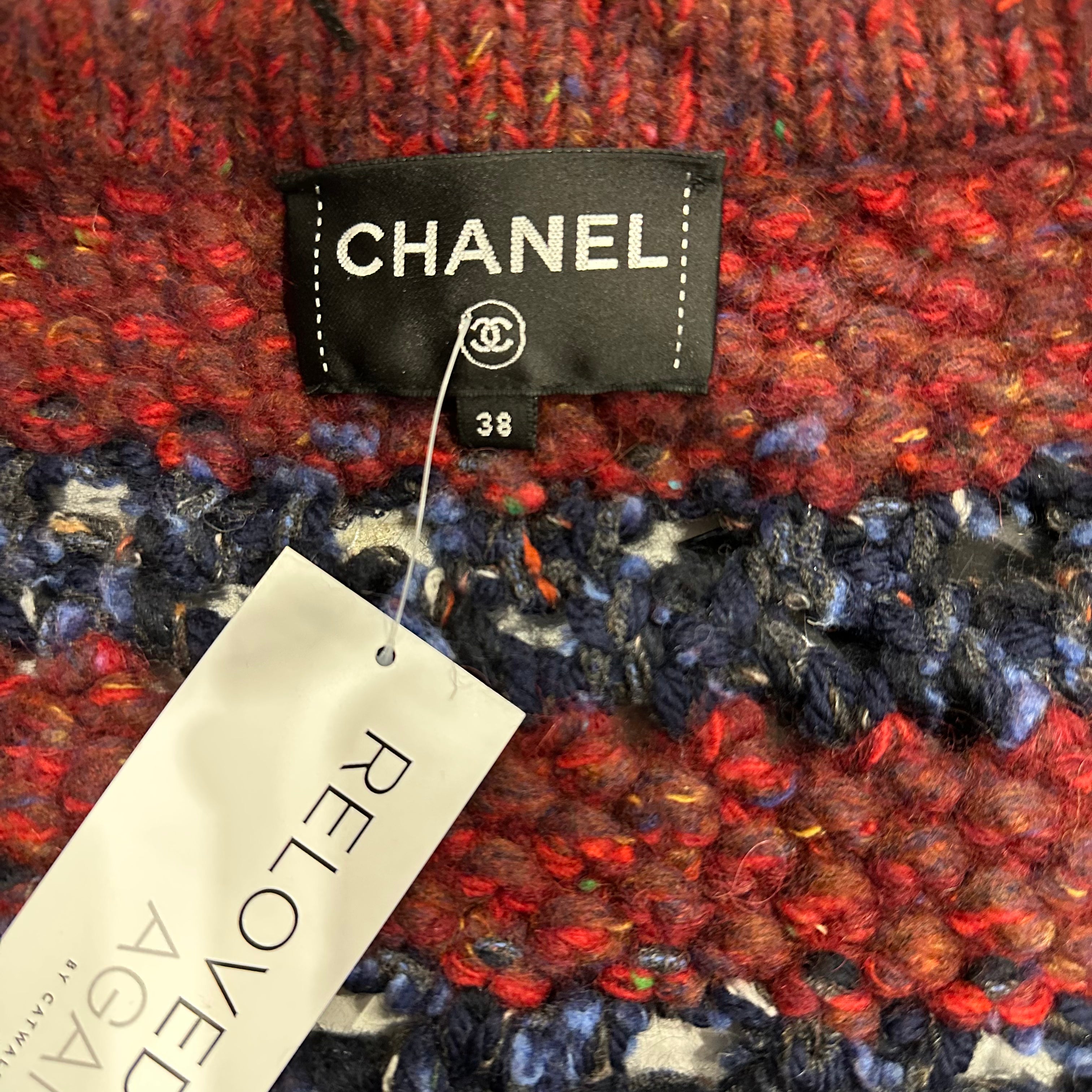 Chanel Charcoal Red Cashmere and Alpaca Cardigan £5860 | Authentic Preloved