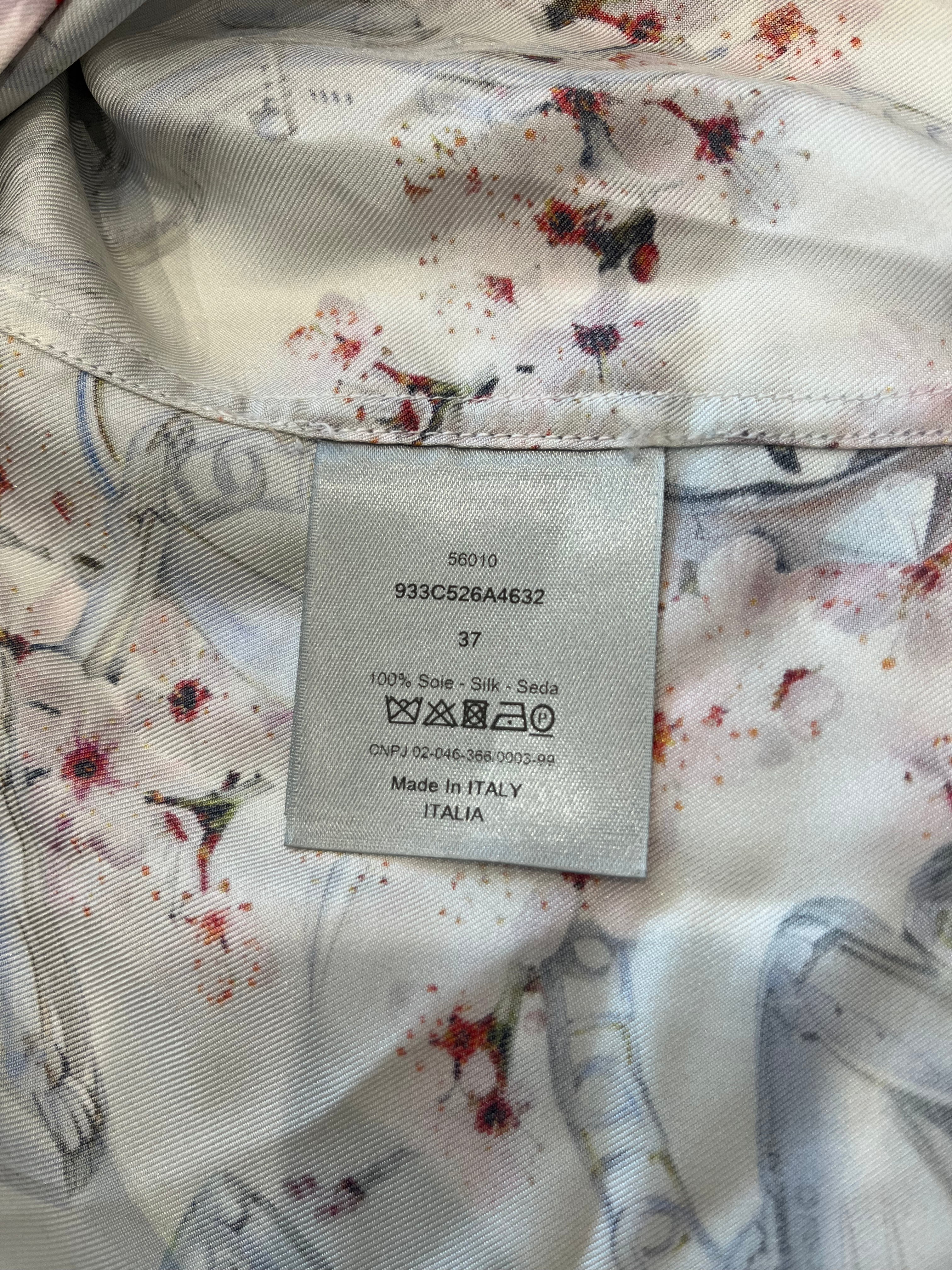 Dior x Hajime Sorayama Cherry Blossom and Robot Silk Shirt (RRP £1200) | Authentic Preloved