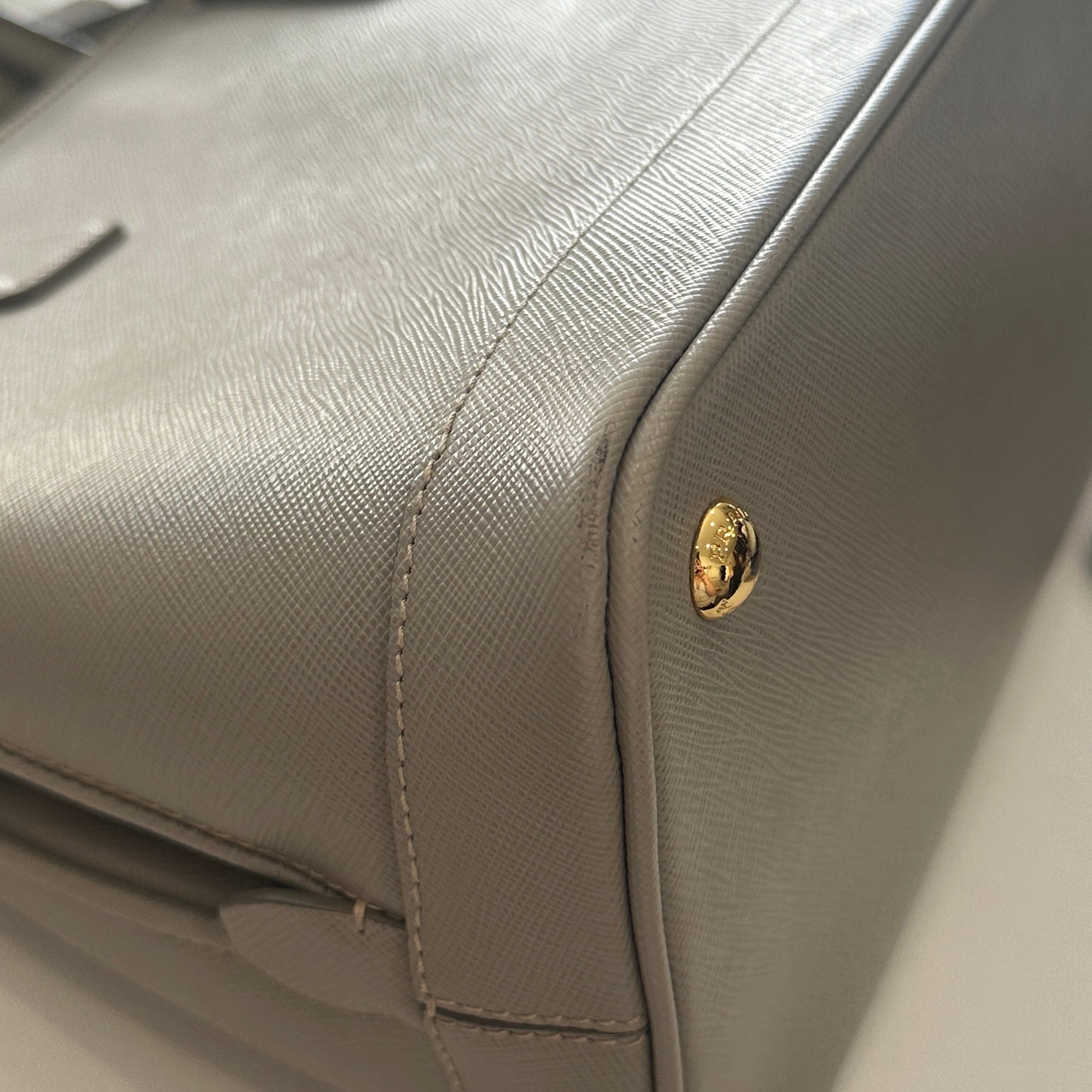 Prada Double Saffiano Leather Tote in Grey (RRP £2500) | Authentic Preloved