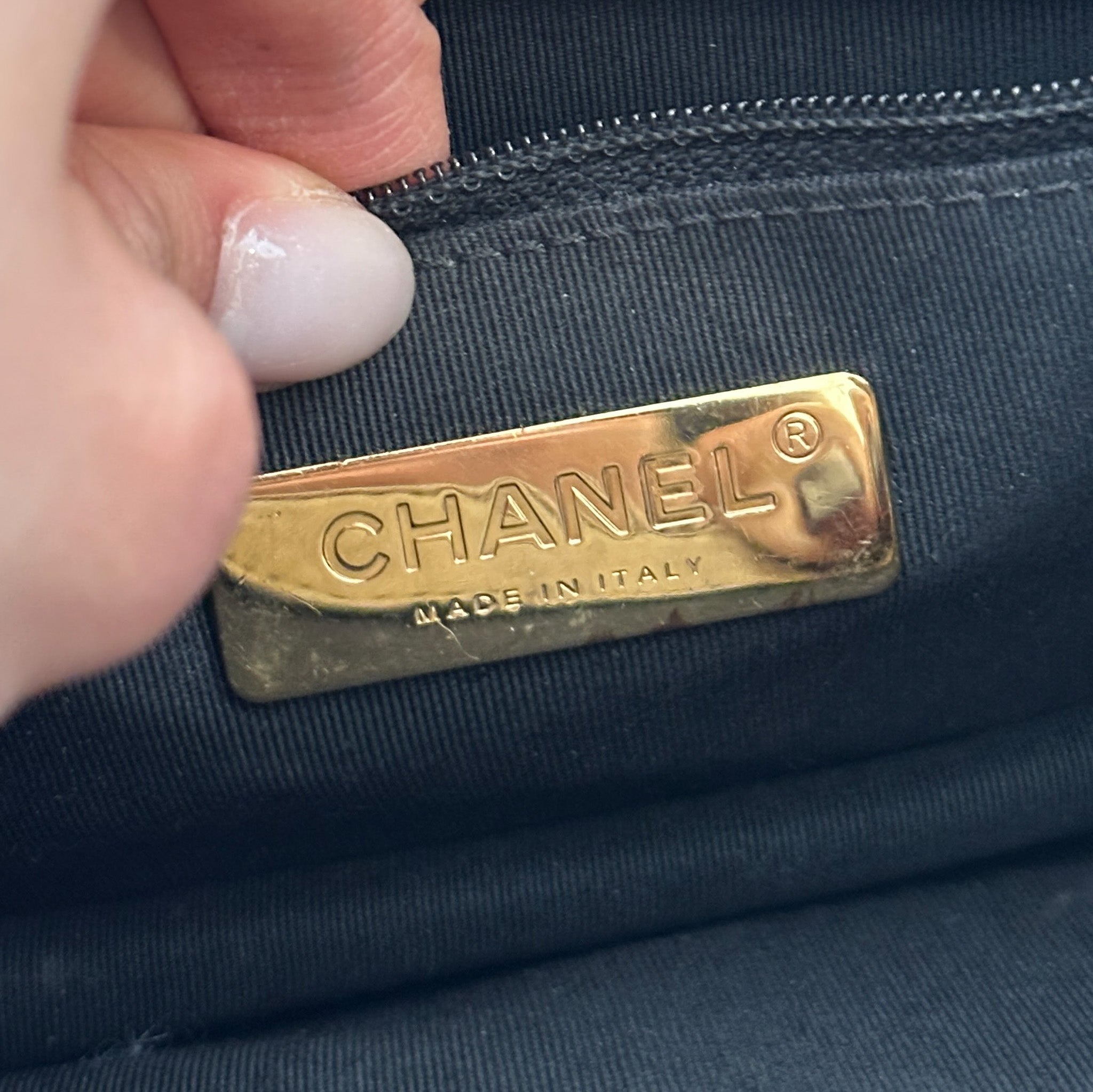 RARE Chanel Mini Metallic Calfskin and Caviar Chain Bag | Authentic Preloved - Reloved Again