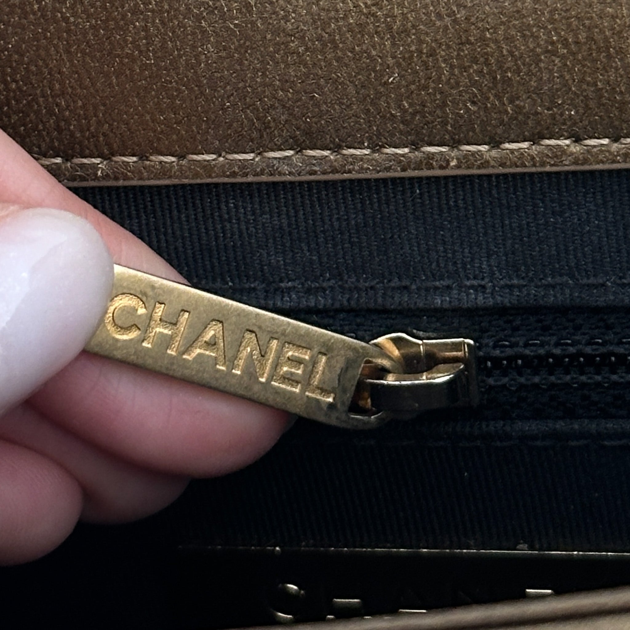 RARE Chanel Mini Metallic Calfskin and Caviar Chain Bag | Authentic Preloved - Reloved Again