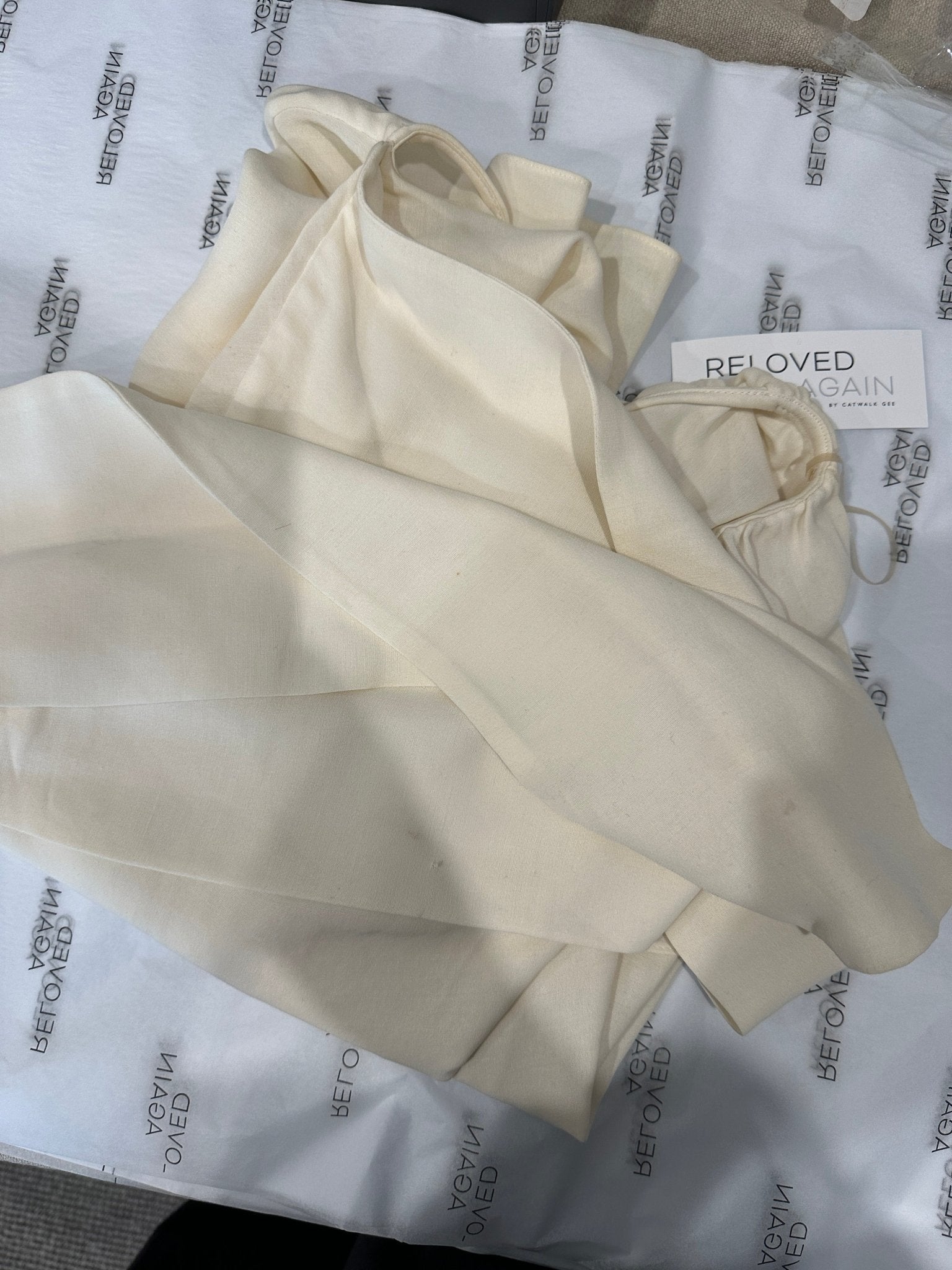 Magda Butrym Cream Ruffle Scarf Blouse RRP £990 | Authentic Preloved - Reloved Again