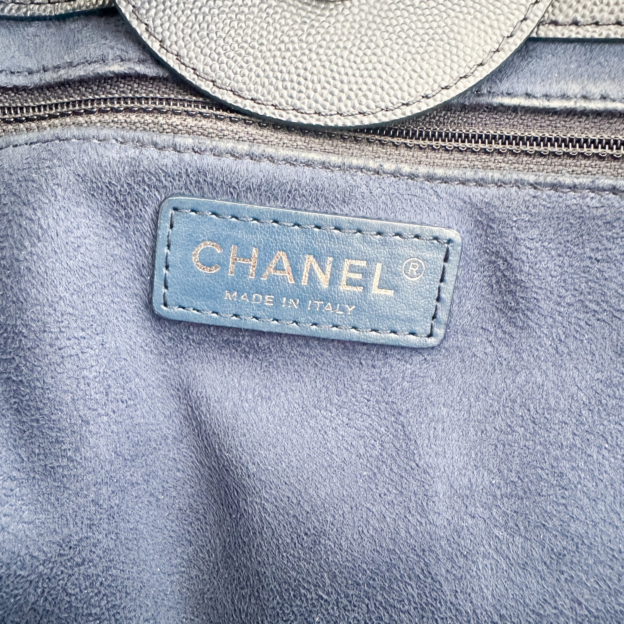 Chanel Blue Leather Deauville Tote Bag (RRP £3800) | Authentic Preloved - Reloved Again