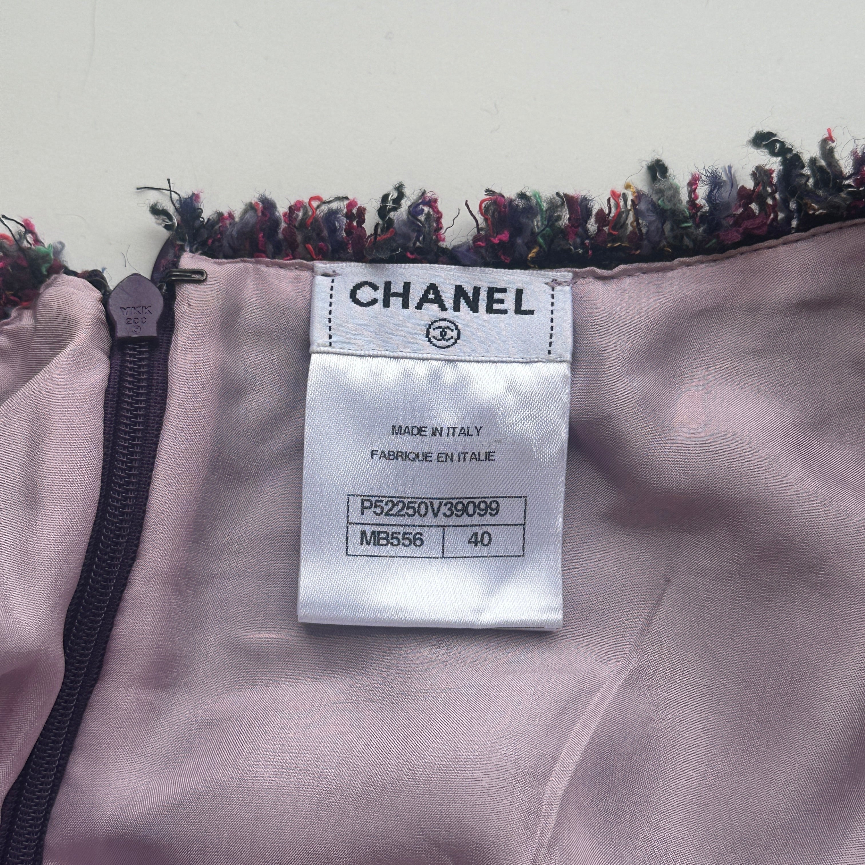 Chanel Purple Tweed peplum top Zip Back RRP £2000 | Authentic Preloved