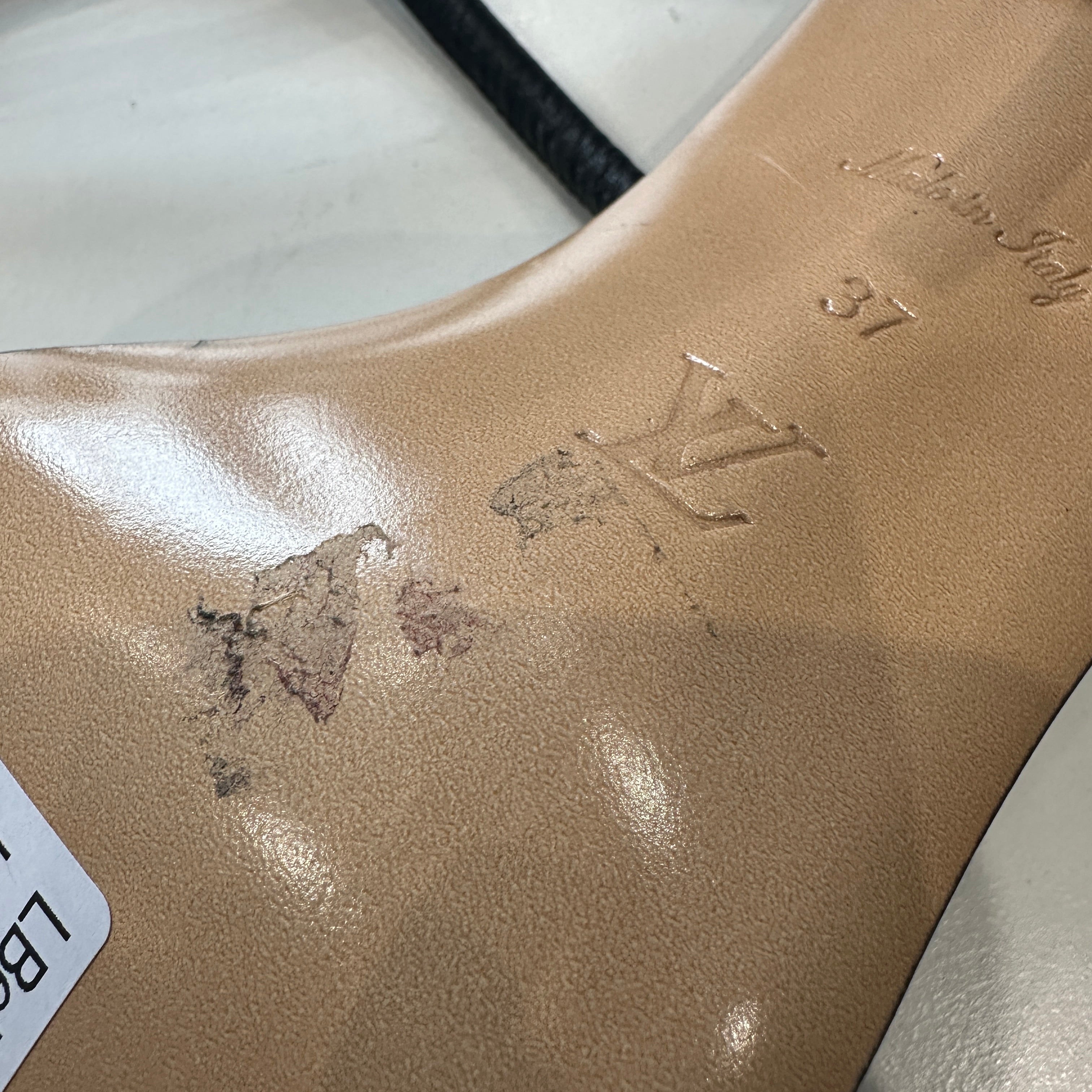 NEW Louis Vuitton Black Leather Nova Heeled Sandals (RRP £765)| Authentic Preloved