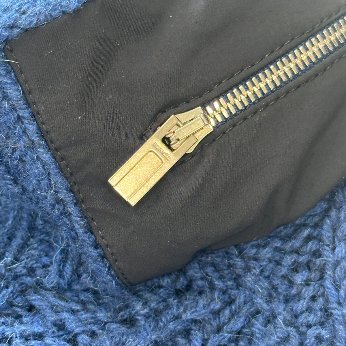Hermes Cable Knit Zip Up Jumper in Blue (RRP £2000) | Authentic Preloved
