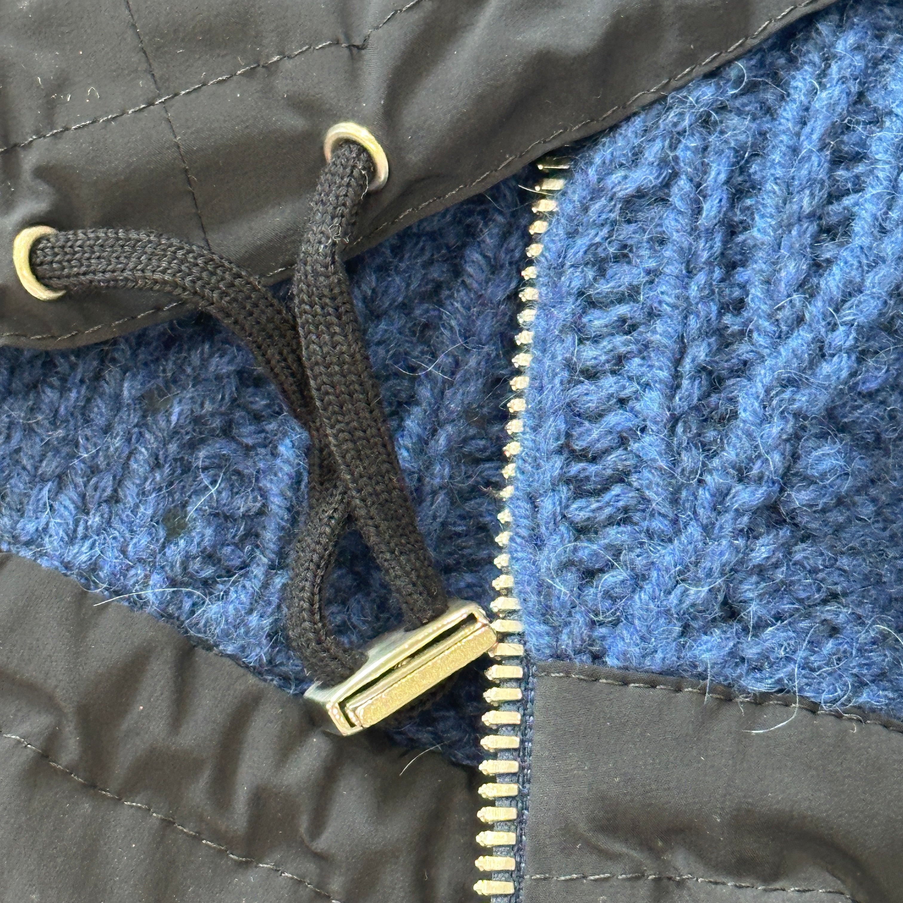 Hermes Cable Knit Zip Up Jumper in Blue (RRP £2000) | Authentic Preloved