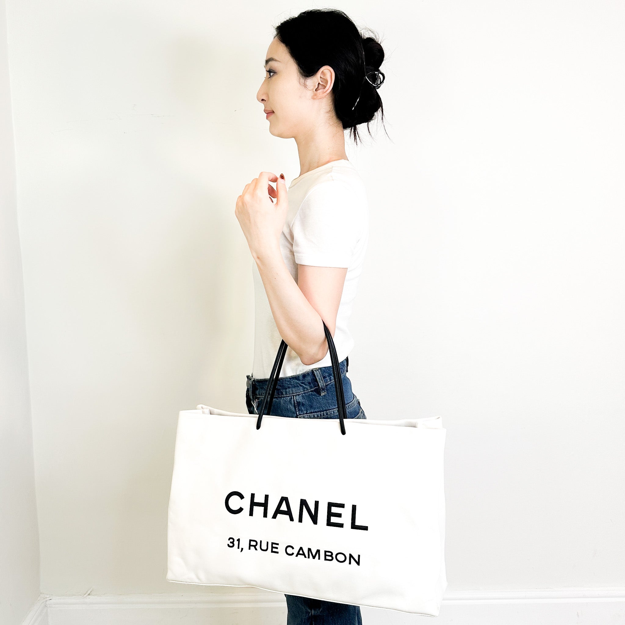Chanel Essential 31 Rue Cambon White Tote Bag | Authentic Preloved - Reloved Again