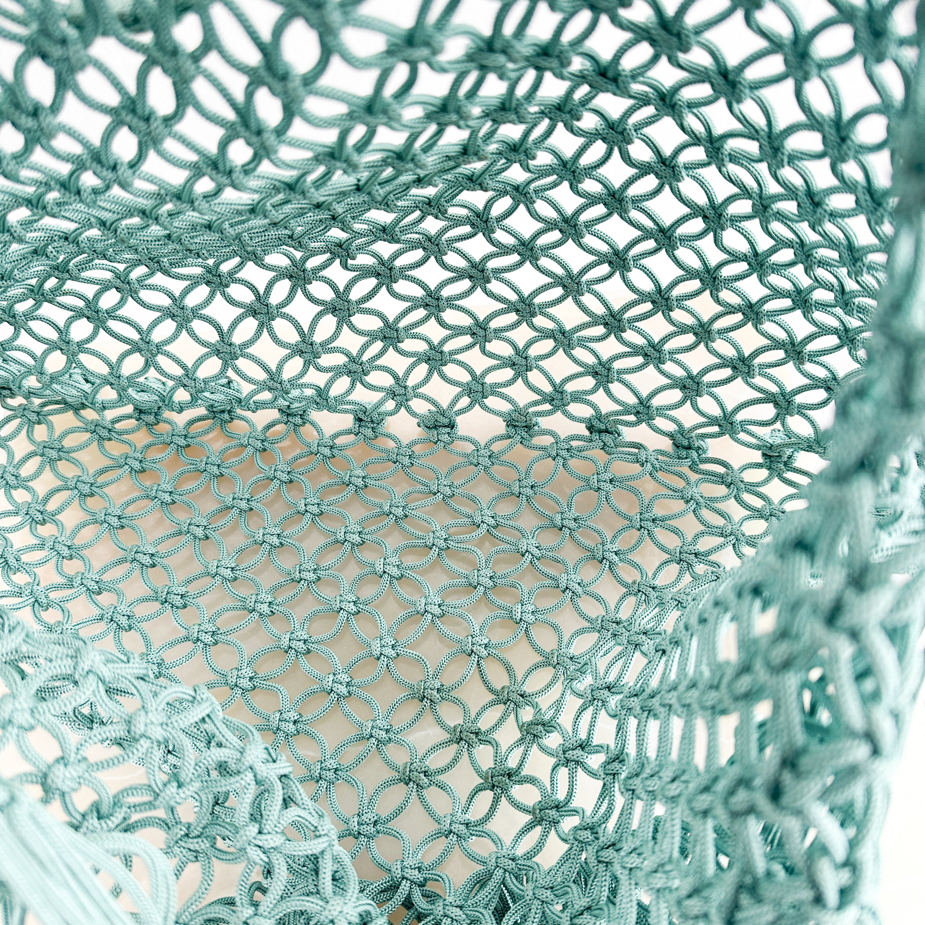 Sea Green Macramé Net Beach Tote Bag | Authentic Preloved FINAL SALE