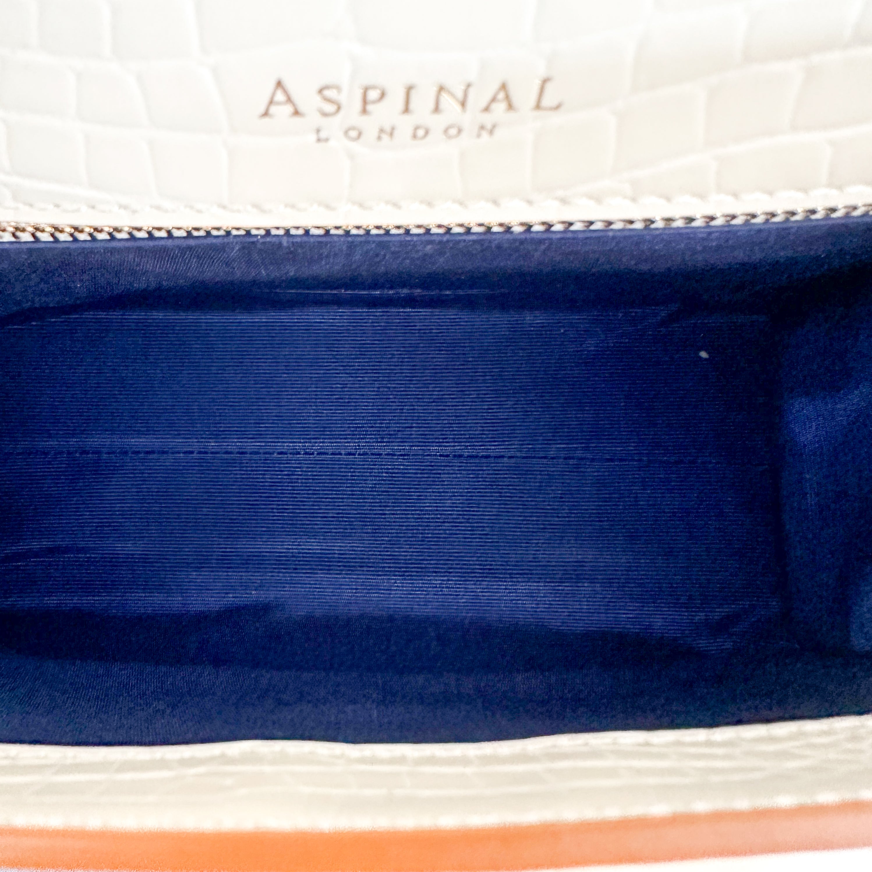 NEW Aspinal of London White Mayfair Croc Crossbody Bag (RRP £695) | Authentic Preloved