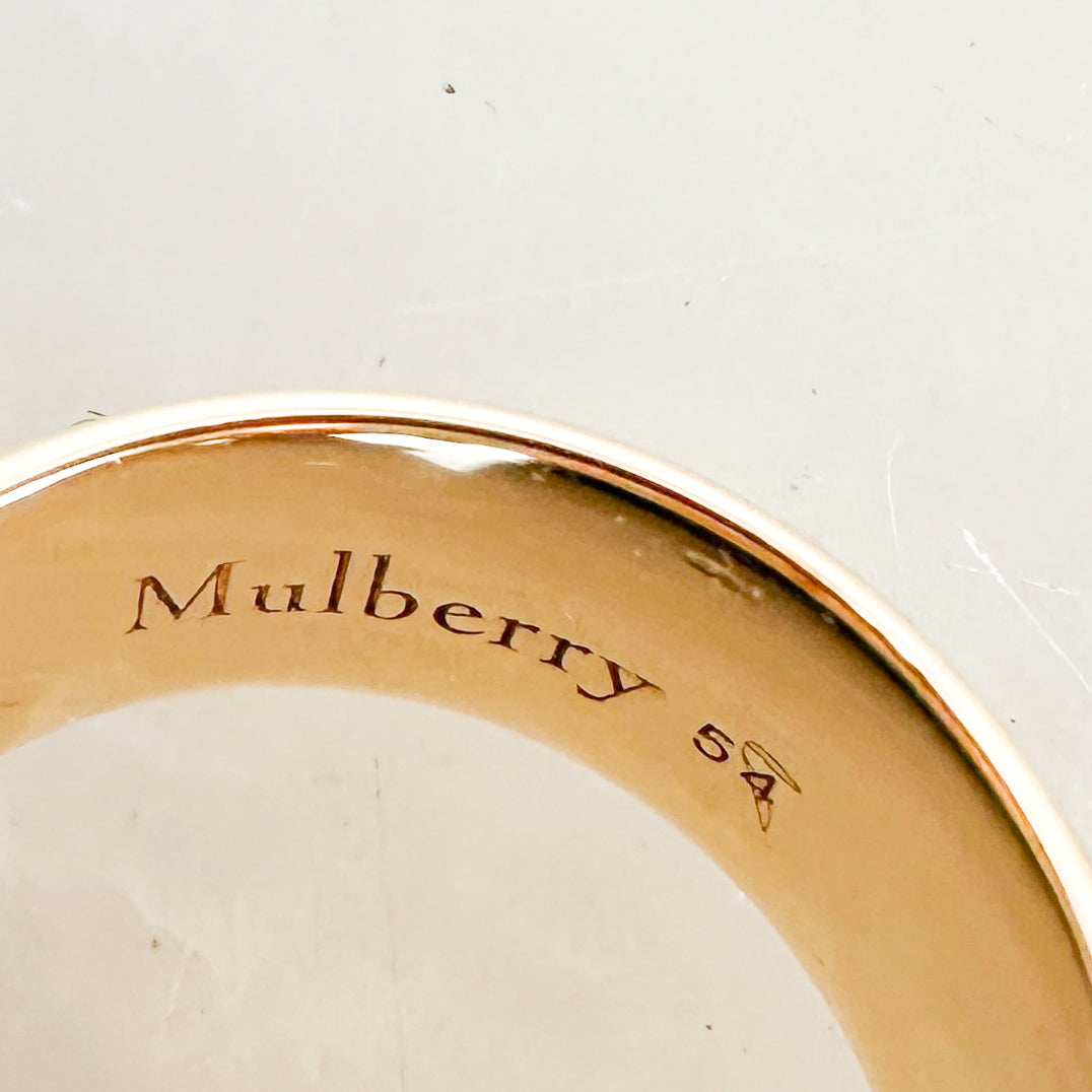 Mulberry Pearl Ring in Gold Plated Metal (RRP £150) | Authentic Preloved FINAL SALE
