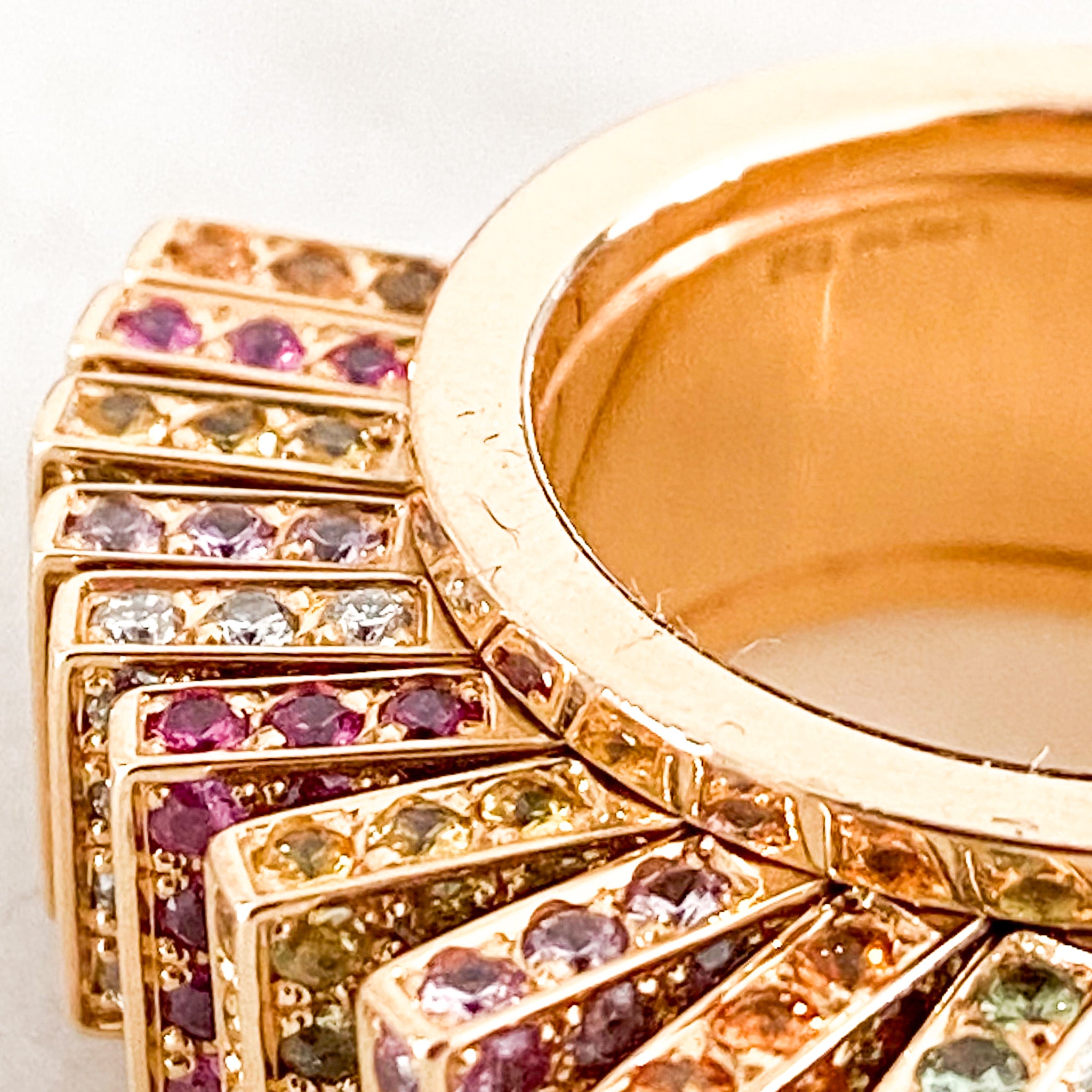 Cartier 18k Yellow Gold Multicoloured Paillettes Ring RRP £20k | Authentic Preloved - Reloved Again