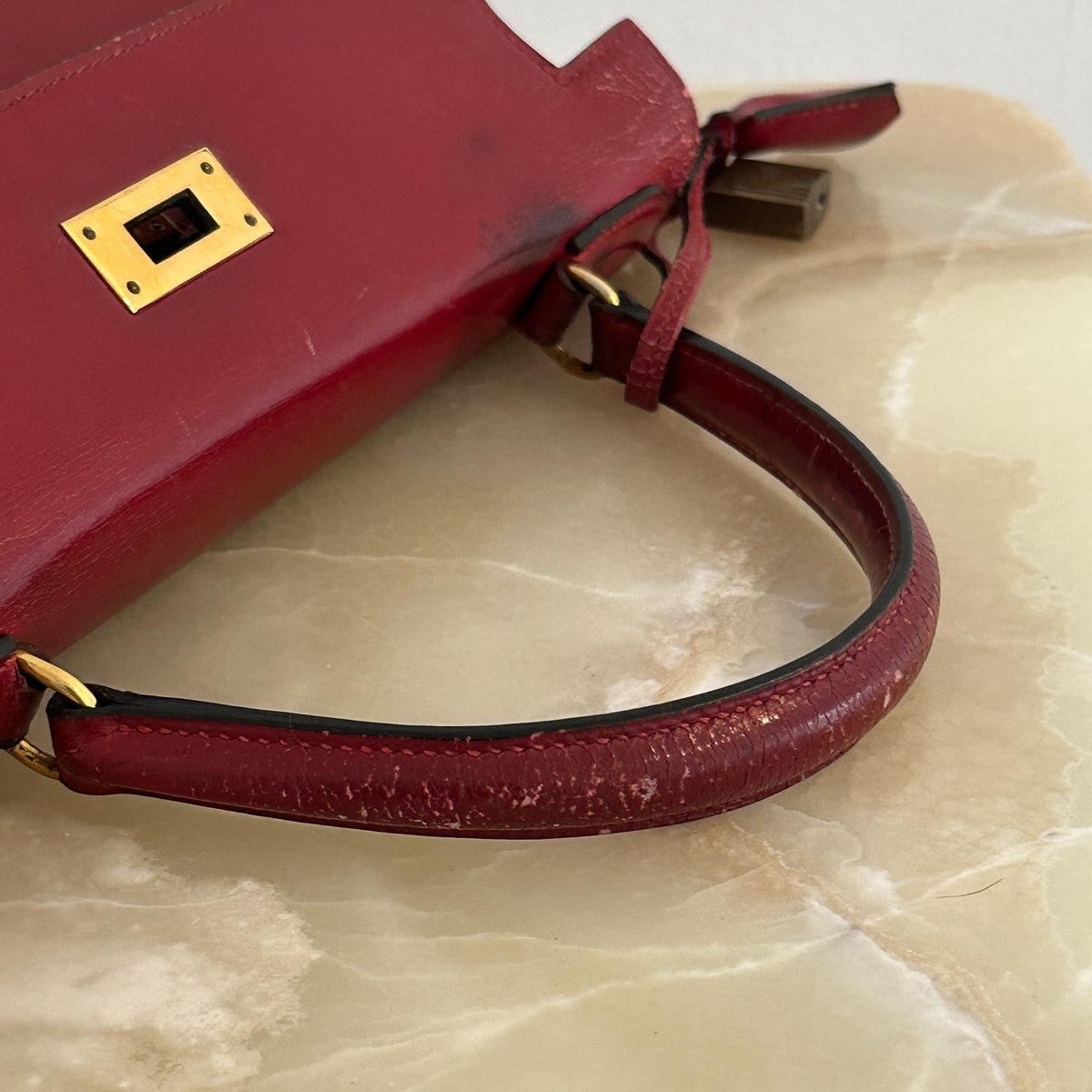 Hermes Kelly 28 Box Leather Rouge 1982 (RRP £13,000 ) | Authentic Preloved