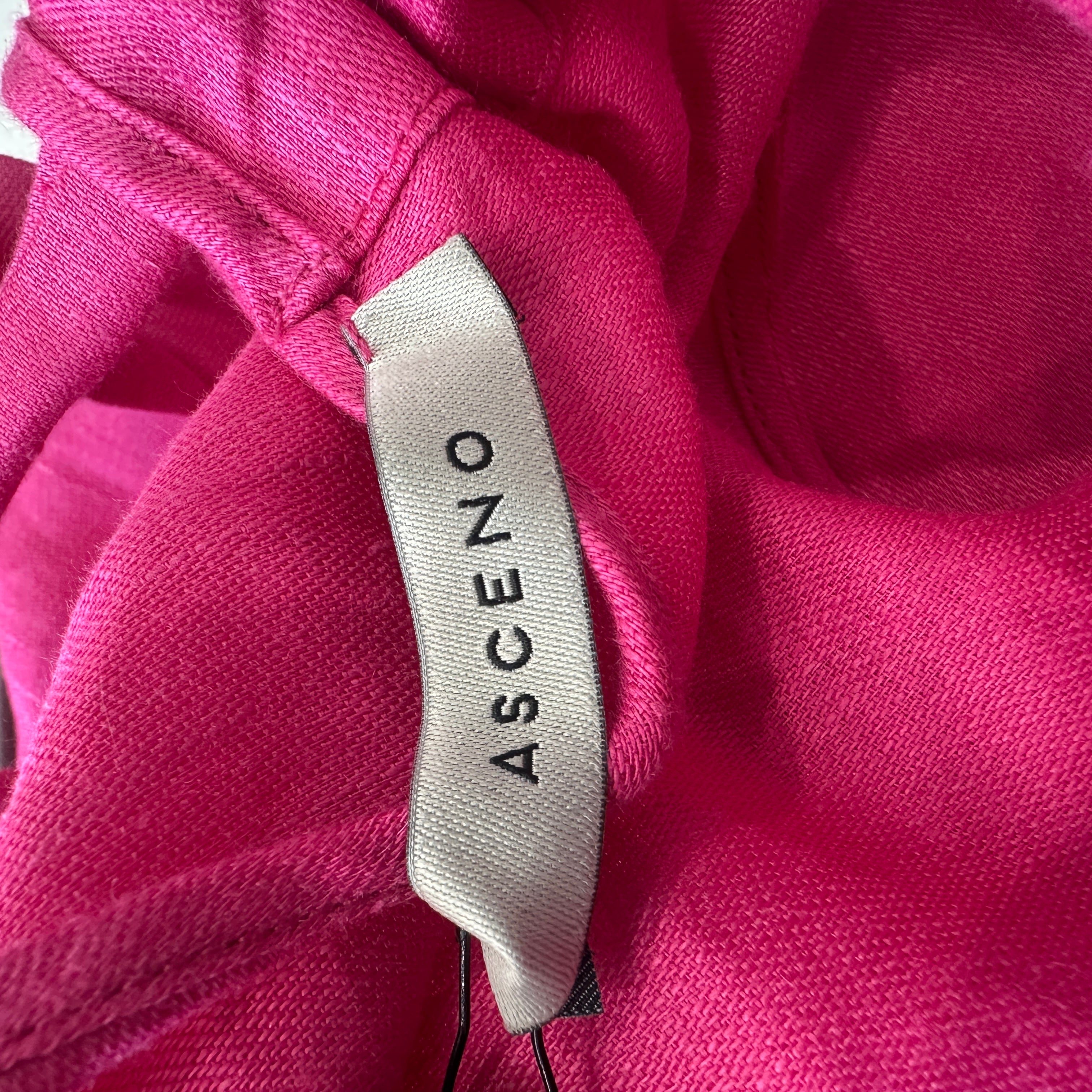 NEW Asceno Fuschia Halter Neck Maxi Dress (RRP £360) | Authentic Preloved