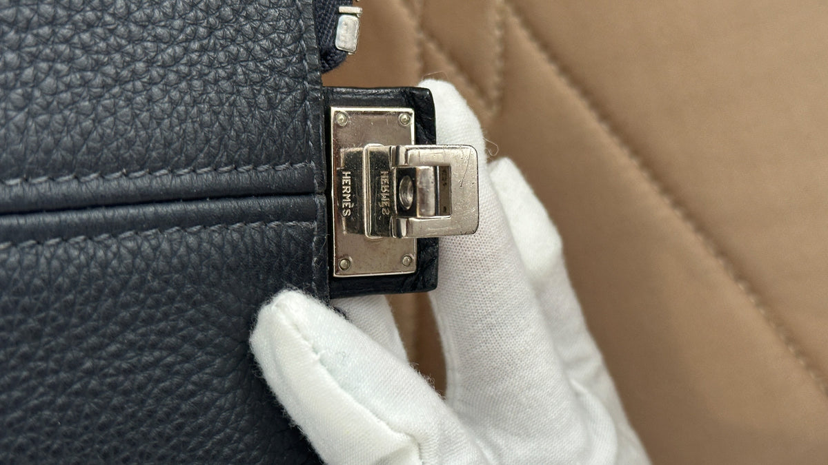 Hermes Victoria Handbag 43: Black Leather Palladium Hardware (RRP £3500) | Authentic Preloved