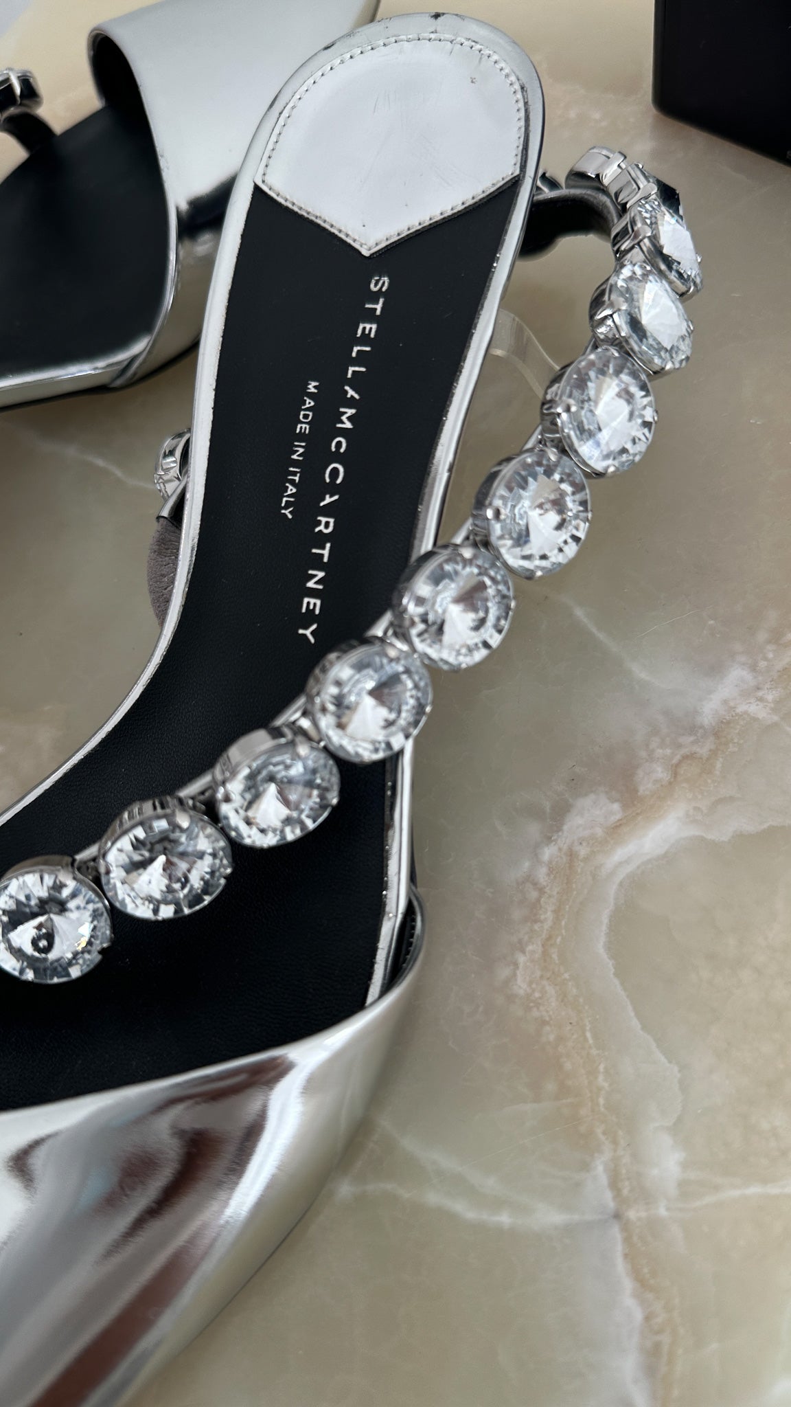 Stella McCartney Elsa Embellished Metallic Slingback Pumps UK 5.5 (RRP £600) | Authentic Preloved