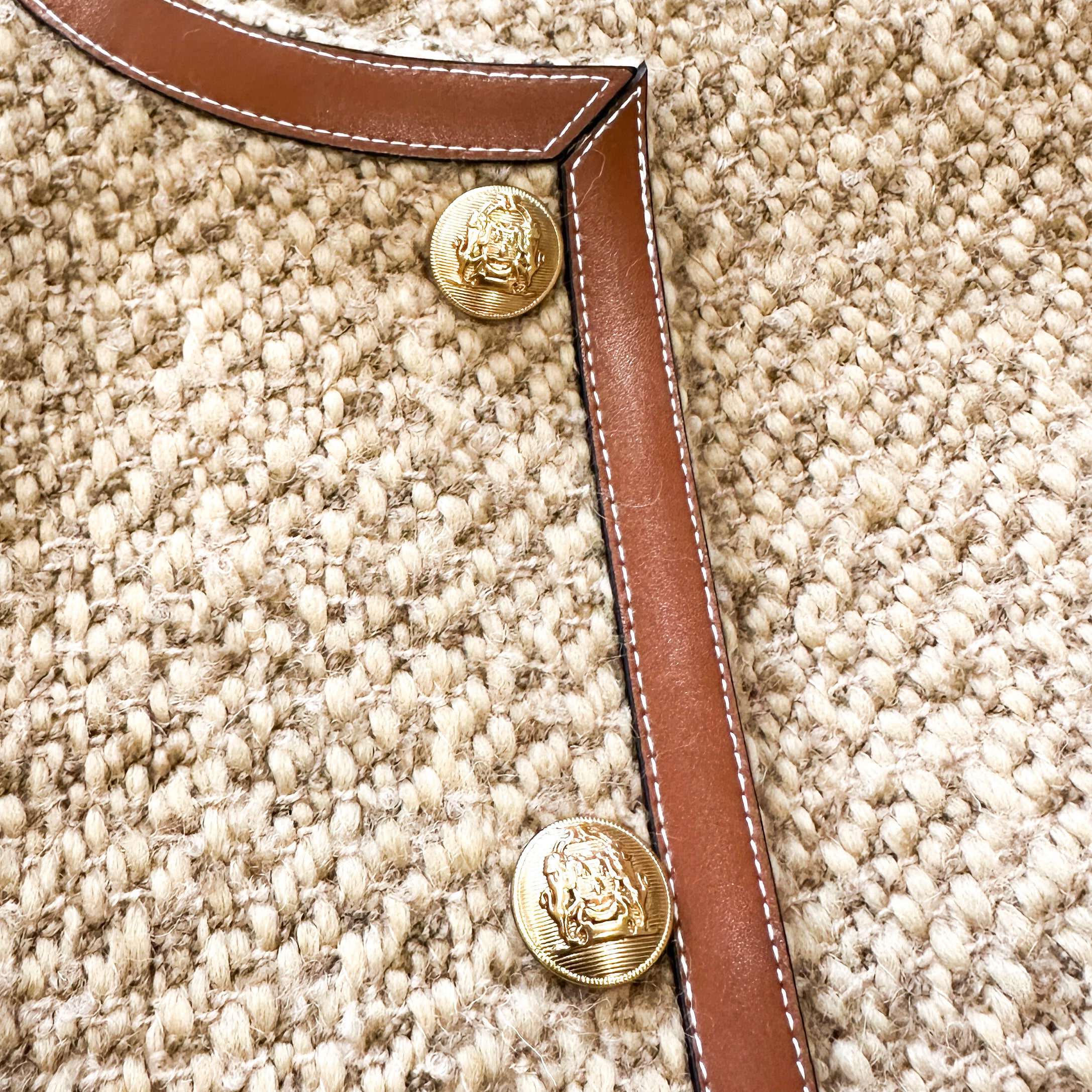 Celine Brown Leather Trim Boucle Blazer Jacket RRP £3K | Authentic Preloved