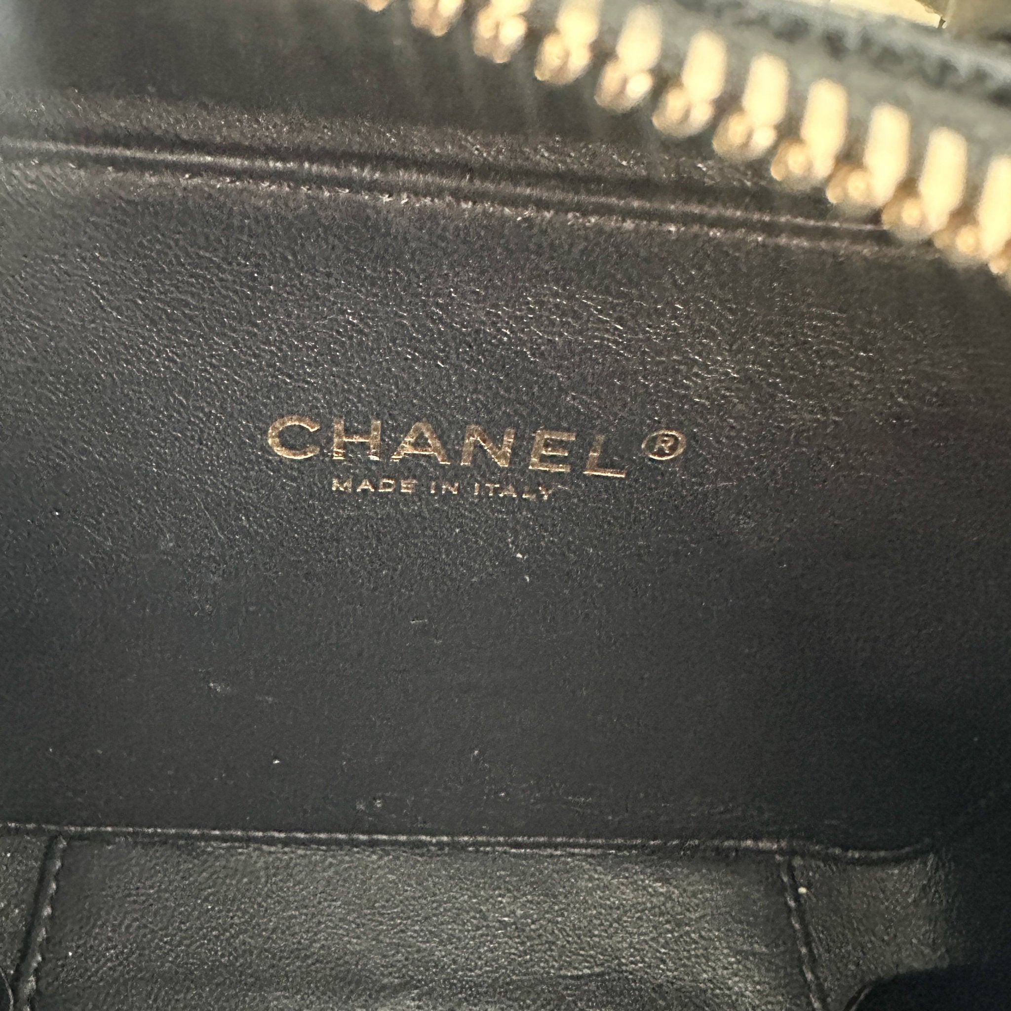 Chanel Black Filigree Small Vanity Case in Caviar Leather (RRP £3500) | Authentic Preloved - Reloved Again