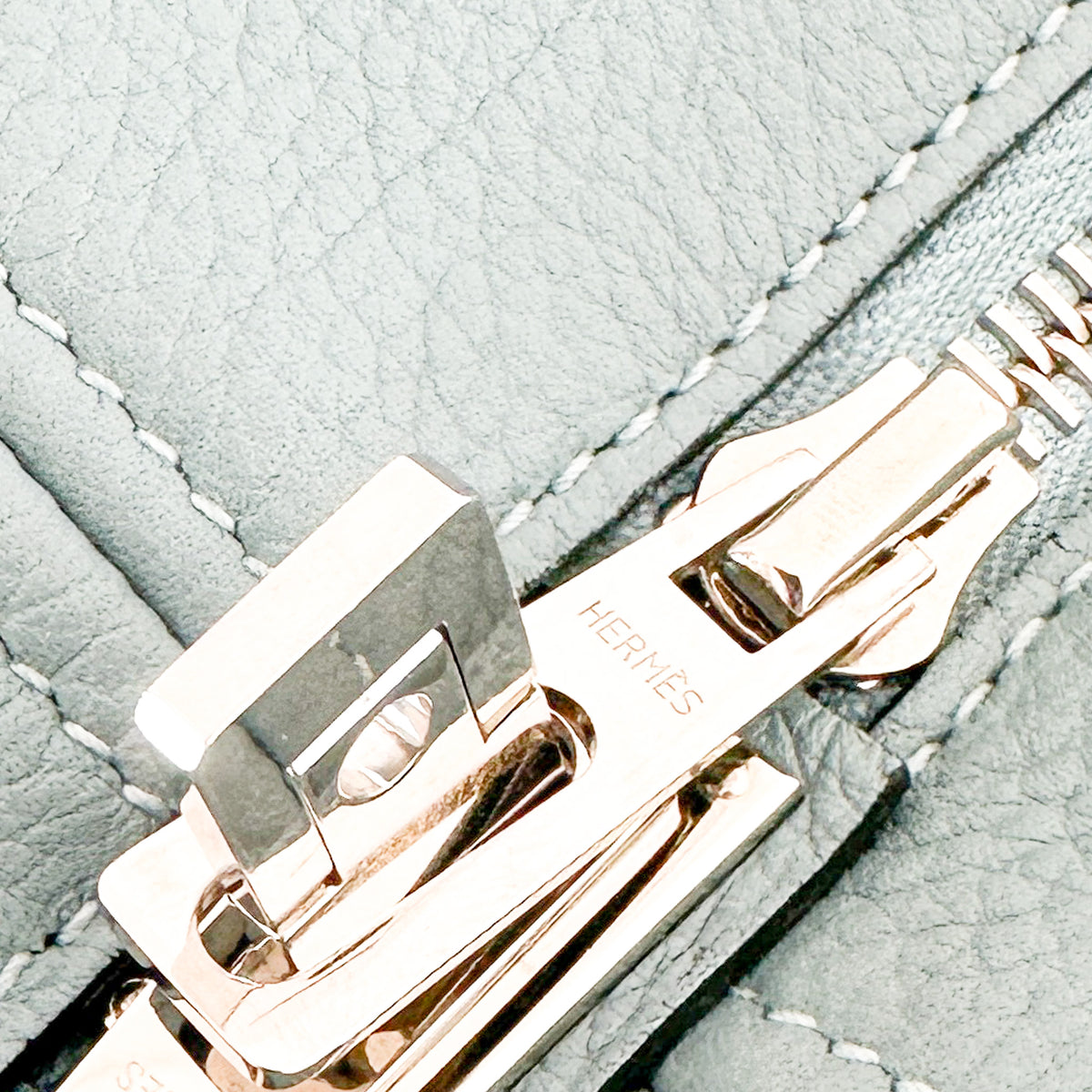 Hermès Taurillon Clemence Victoria II 43 in Palladium Blue | Authentic Preloved