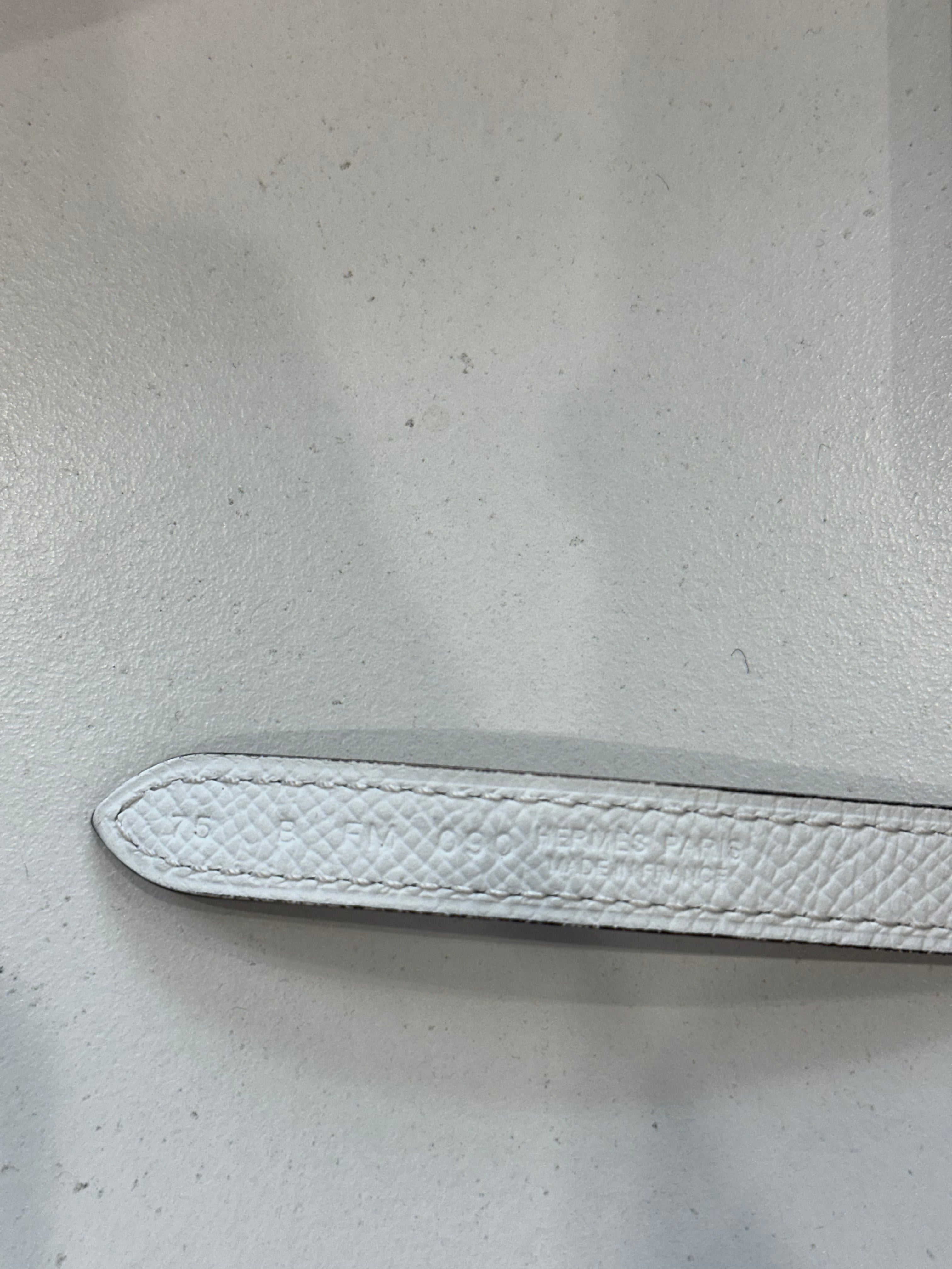 CURRENT SEASON Hermes Mini Reversible H Belt 13mm in Gold and Blanc RRP £585 | Authentic Preloved FINAL SALE