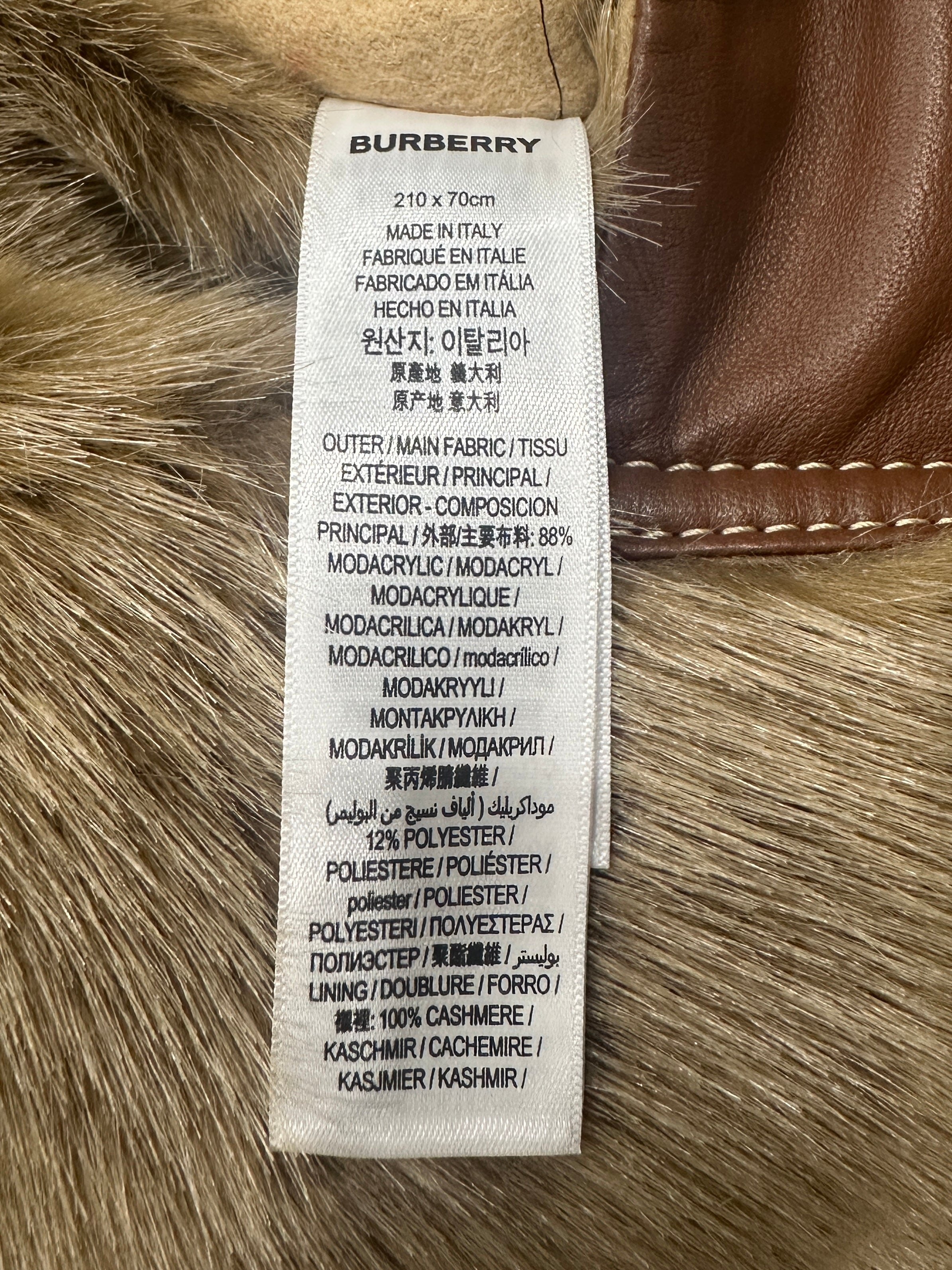 Burberry Brown Faux Fur Pocket Stole RRP £1.6K | Authentic Preloved