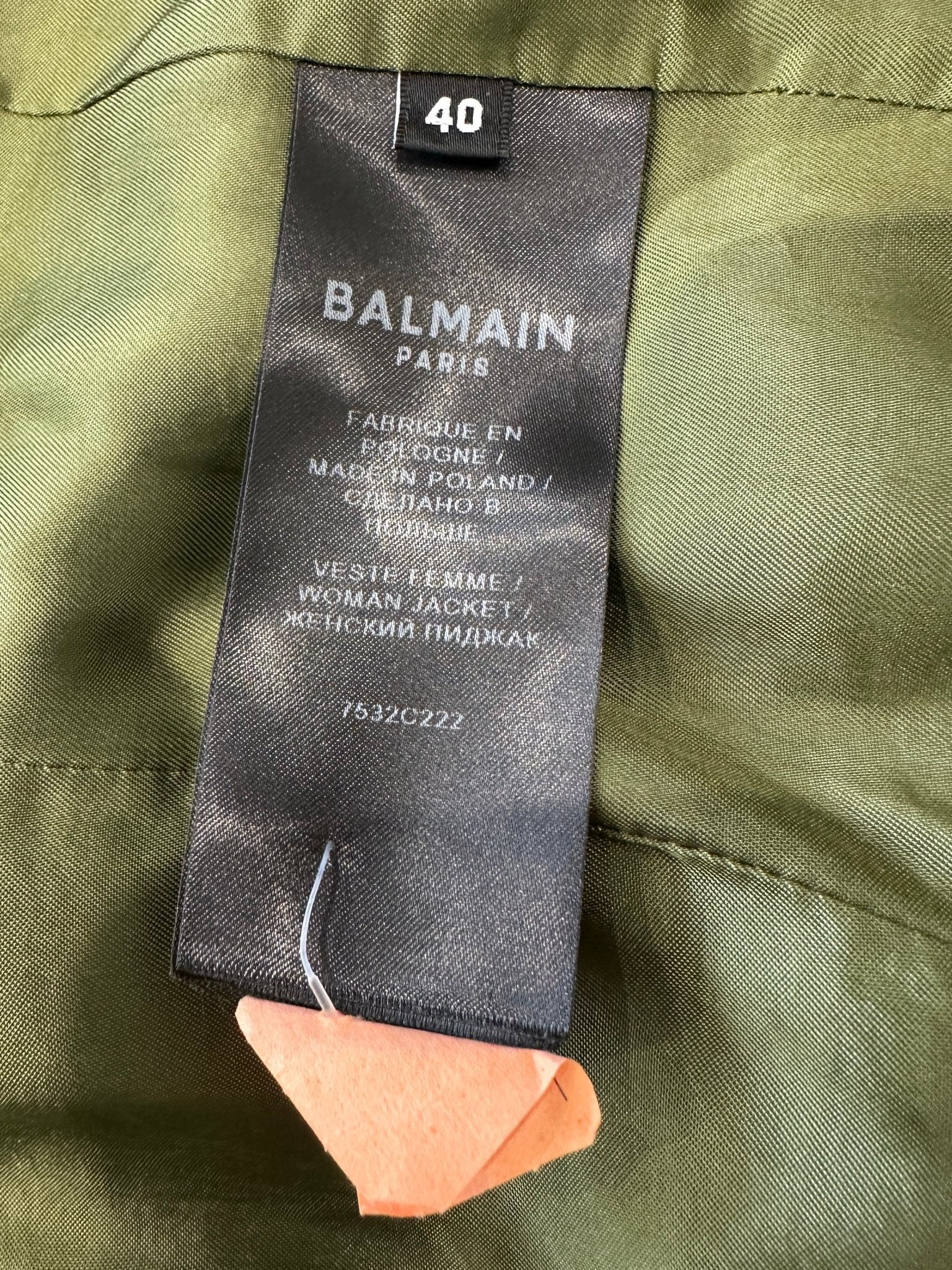 Balmain Khaki Green Frayed Boucle Blazer RRP £1700 | Authentic Preloved - Reloved Again