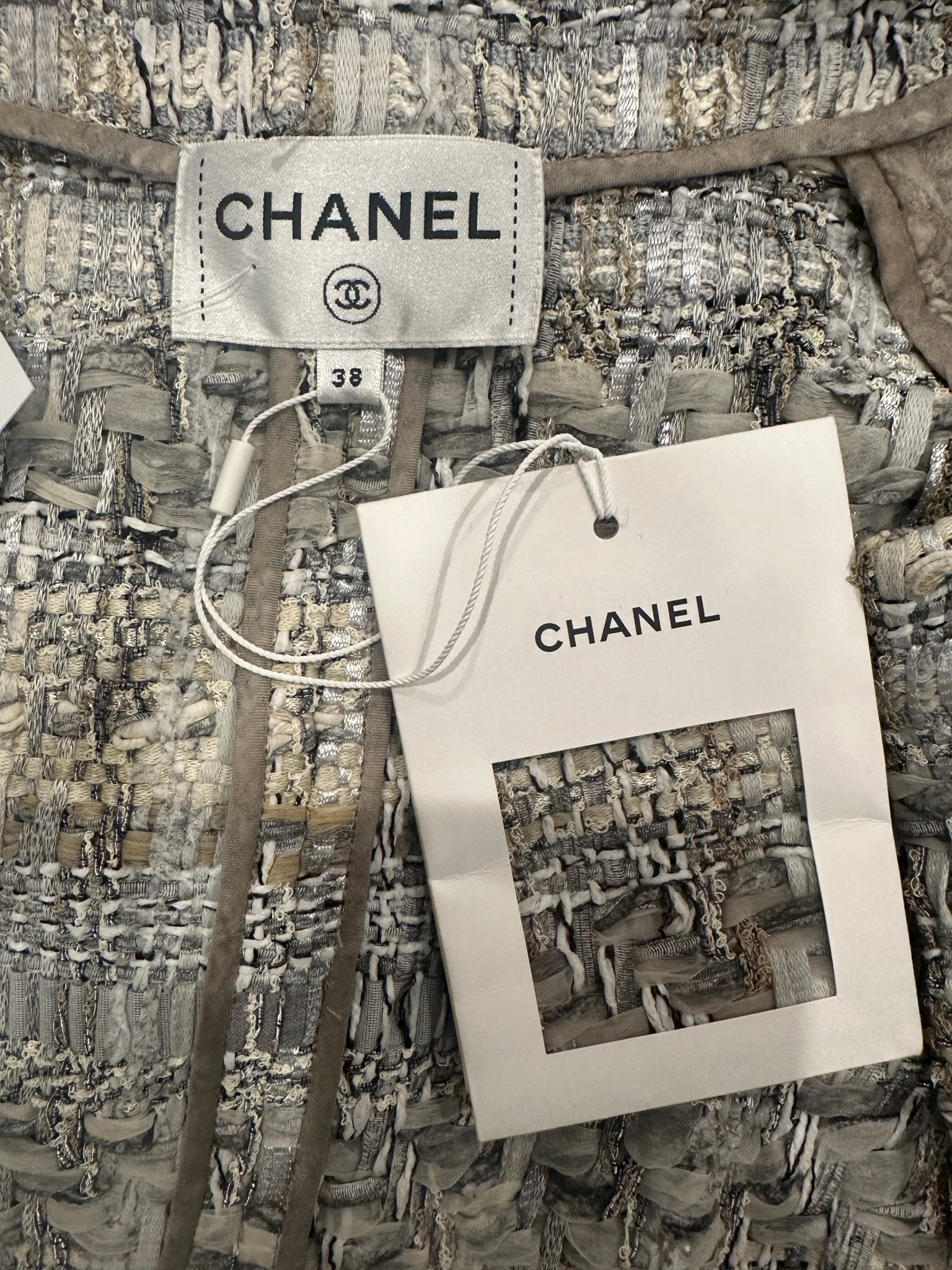 NEW Chanel Grey Woven Boucle Mini Dress RRP £3650 | Authentic Preloved - Reloved Again