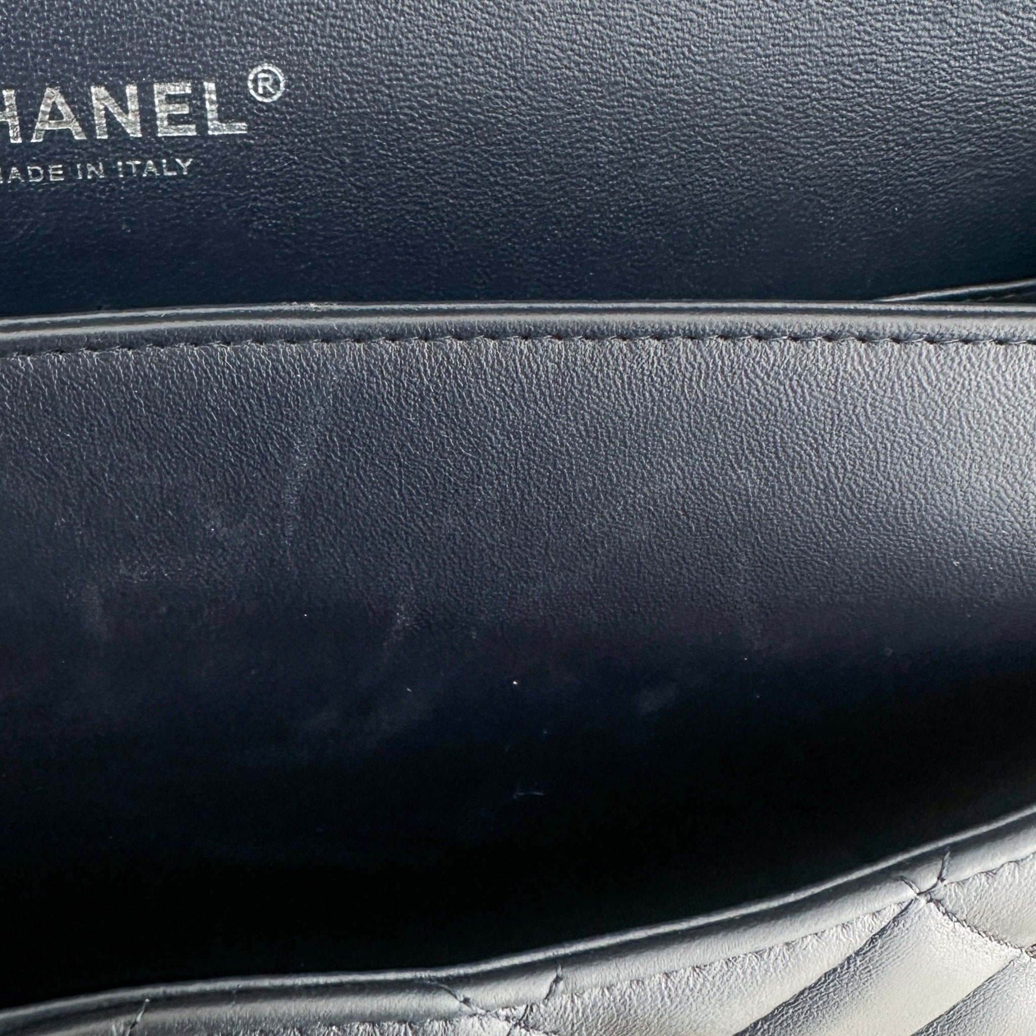 Chanel Large Classic Double Flap Bag Navy Matte Lambskin with Silver Hardware (RRP £9500) | Authentic Preloved - Reloved Again